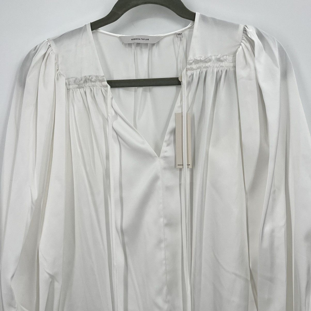 Rebecca Taylor NWT Rebecca Taylor Tie Front Blouse Top Milk White Long Size XS / US 0-2 / IT 36-38 - 7 Thumbnail