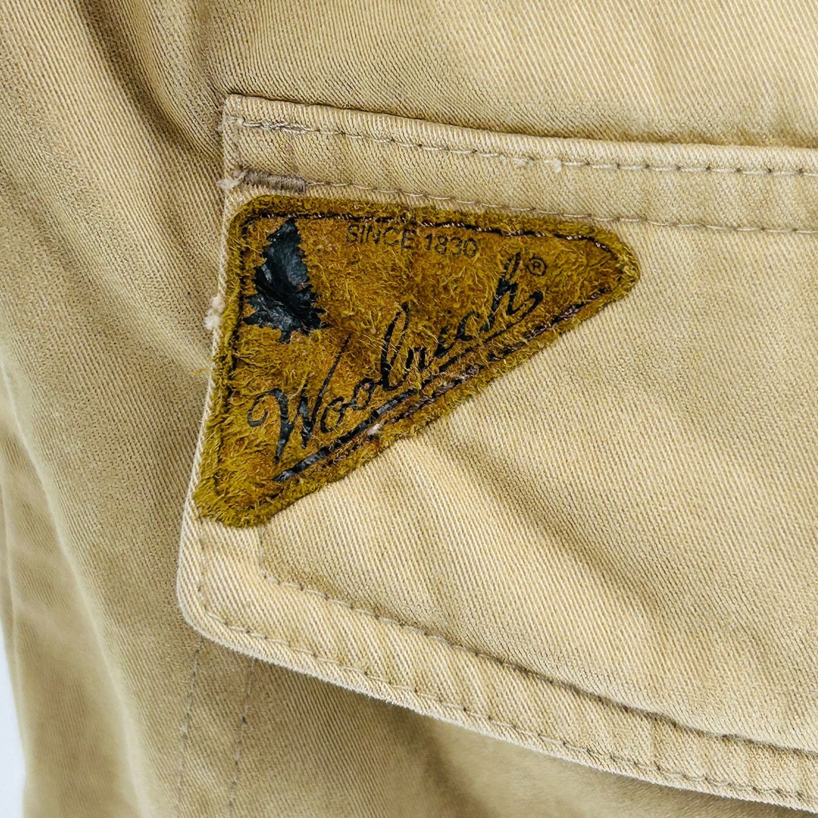 Woolrich Woolen Mills 90s Woolrich Distressed Tan Barn Coat + Leather Collar Size US L / EU 52-54 / 3 - 3 Thumbnail