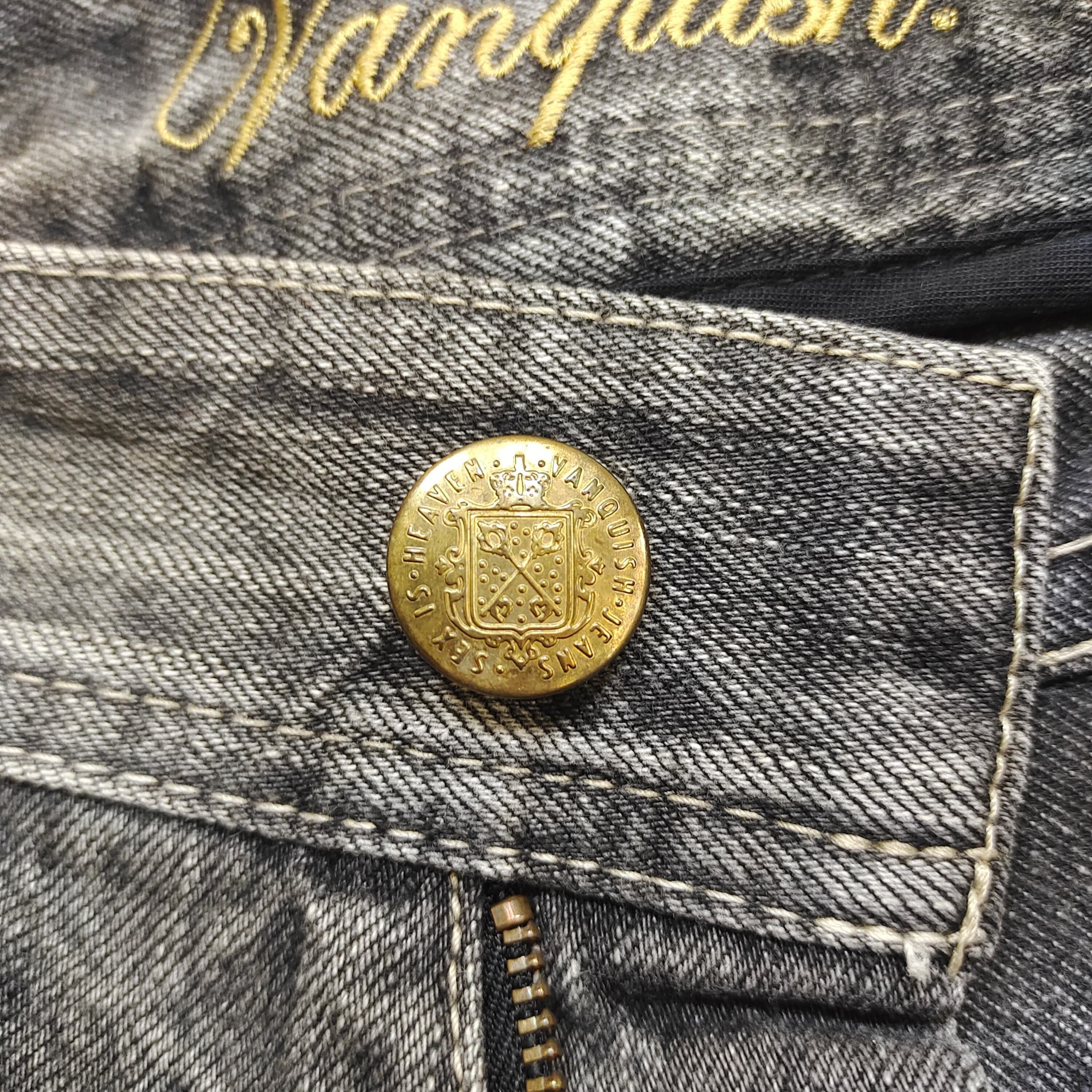 Vanquish Vintage Vanquish Gold Black Distressed Slim-Fit Jeans Size US 34 / EU 50 - 6 Thumbnail