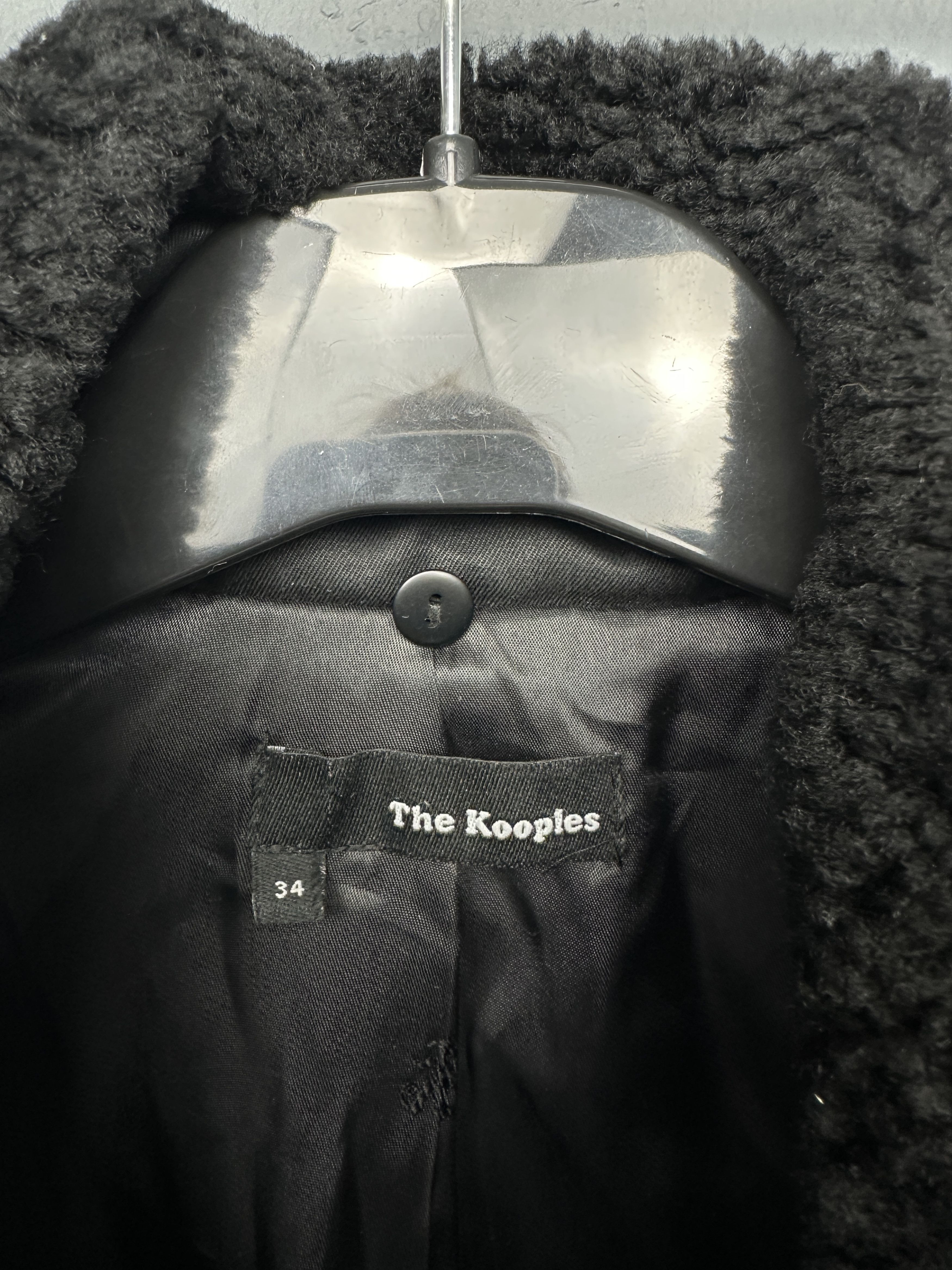 The Kooples The Kooples Womens Fur Collar Coat Jacket Lamb Leather Size XS / US 0-2 / IT 36-38 - 3 Thumbnail