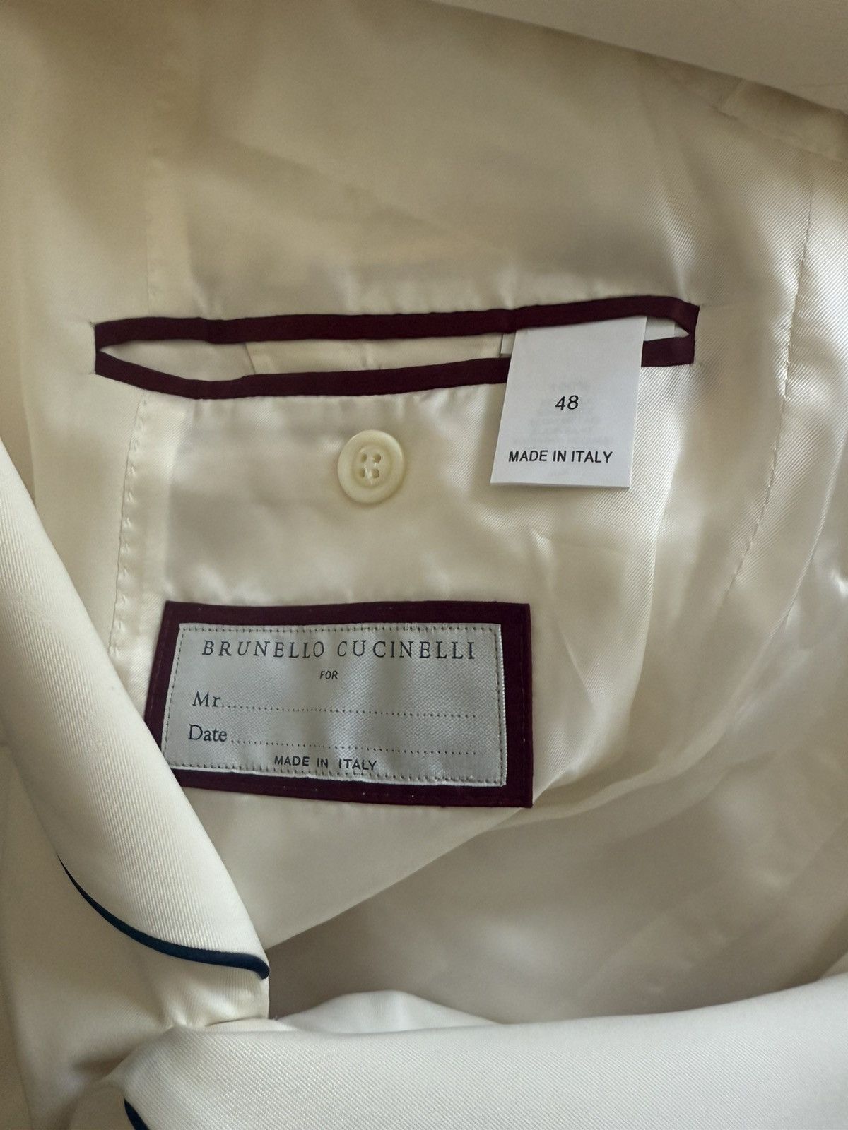 Brunello Cucinelli Brunello cucinelli off white silk formal blazer Size 48S - 12 Thumbnail