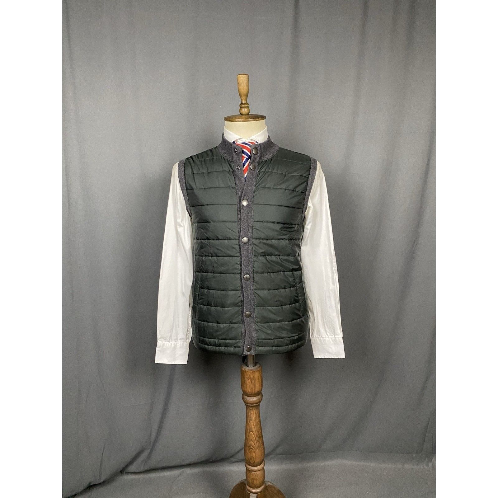 Barbour Barbour Men's Green Gray Quilted Padded Vest Gilet Size M Size US M / EU 48-50 / 2 - 3 Thumbnail