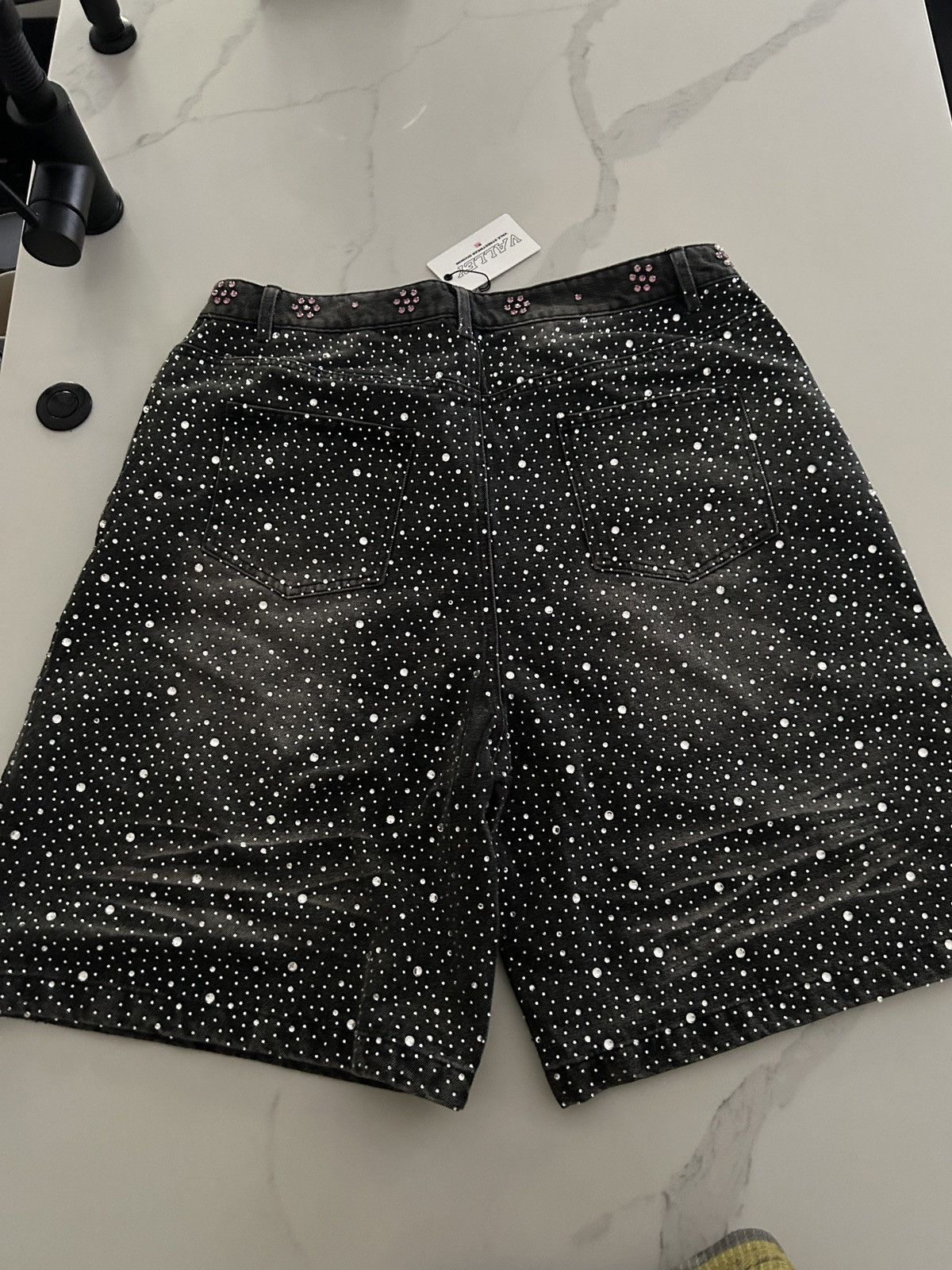 Vale Vale Iced out/Rainbow Denim Shorts Size US 34 / EU 50 - 4 Thumbnail