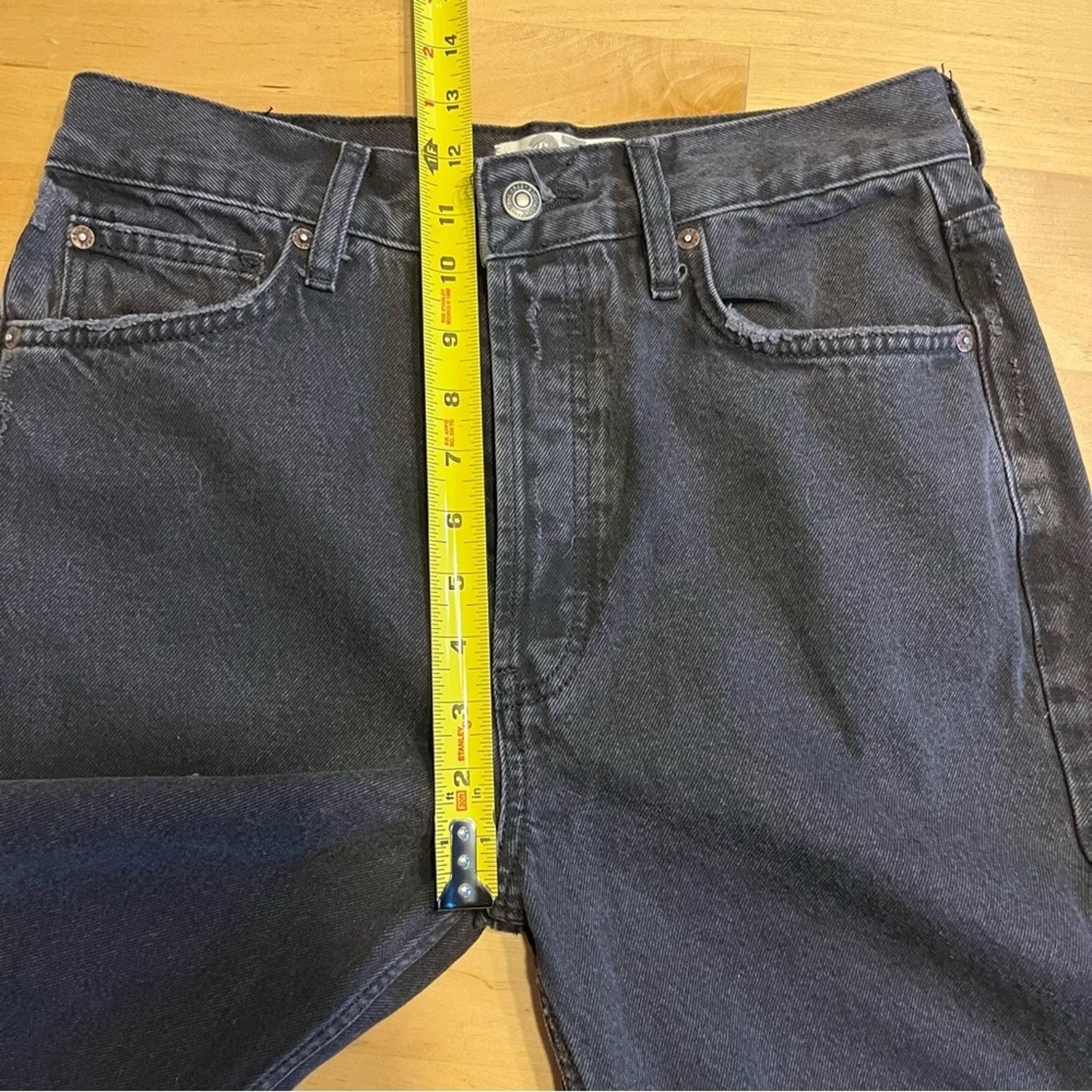 Free People FREE PEOPLE We The Free Black Boyfriend Fit Jeans Distressed Size 27" / US 4 / IT 40 - 7 Thumbnail