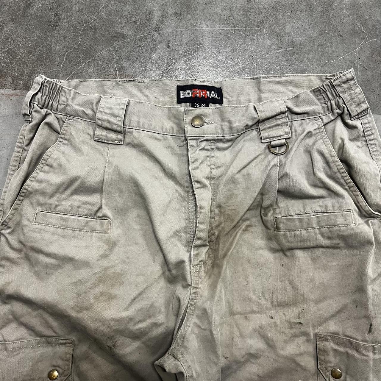 Vintage Vintage Y2K/2000s Super Baggy JNCO Style Distressed Skater Khaki Cargo Pants! Size US 36 / EU 52 - 4 Thumbnail
