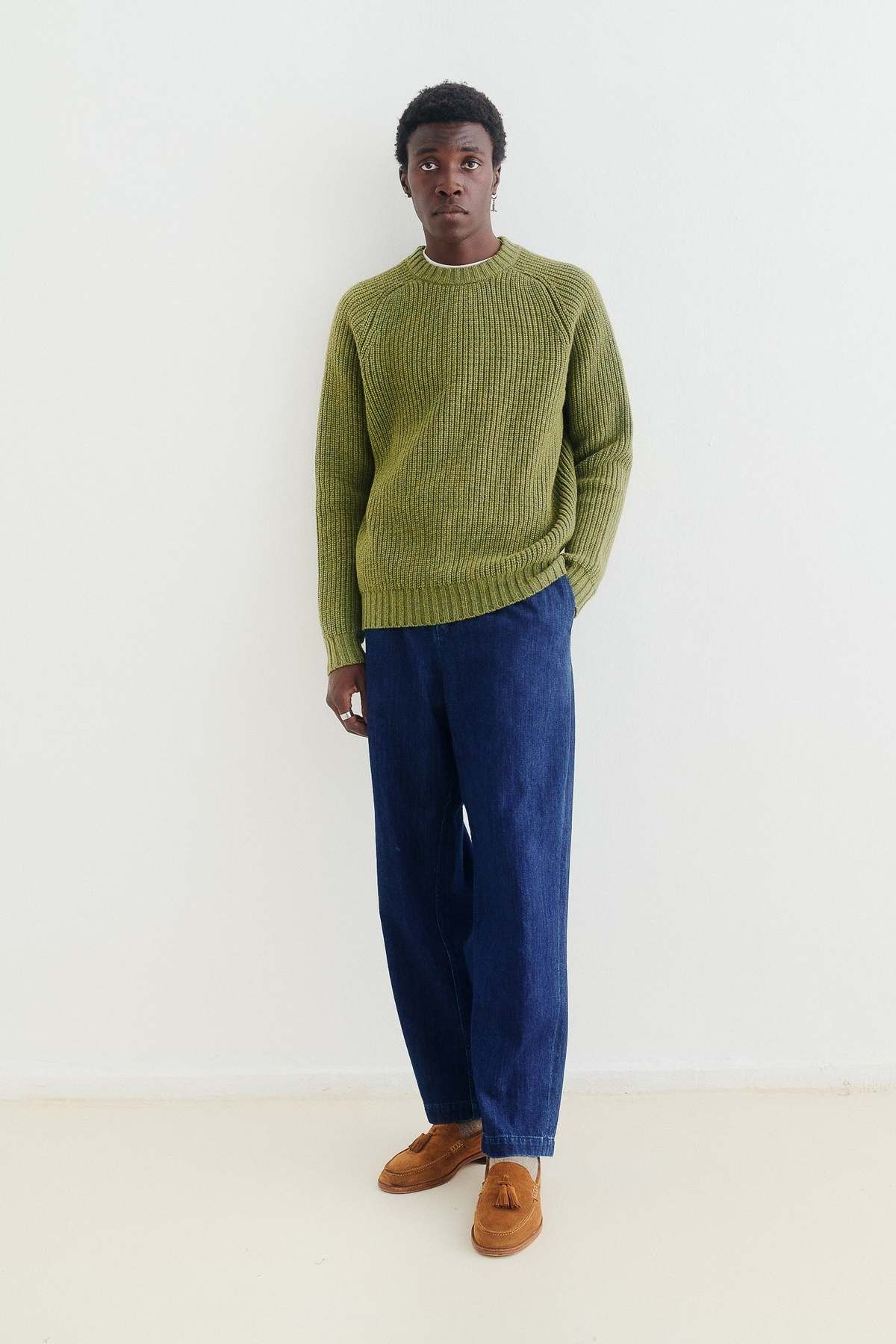 A Kind Of Guise 💚 AW22 A Kind Of Guise Badger Knit Sweater Thyme Melange Size US M / EU 48-50 / 2 - 3 Thumbnail