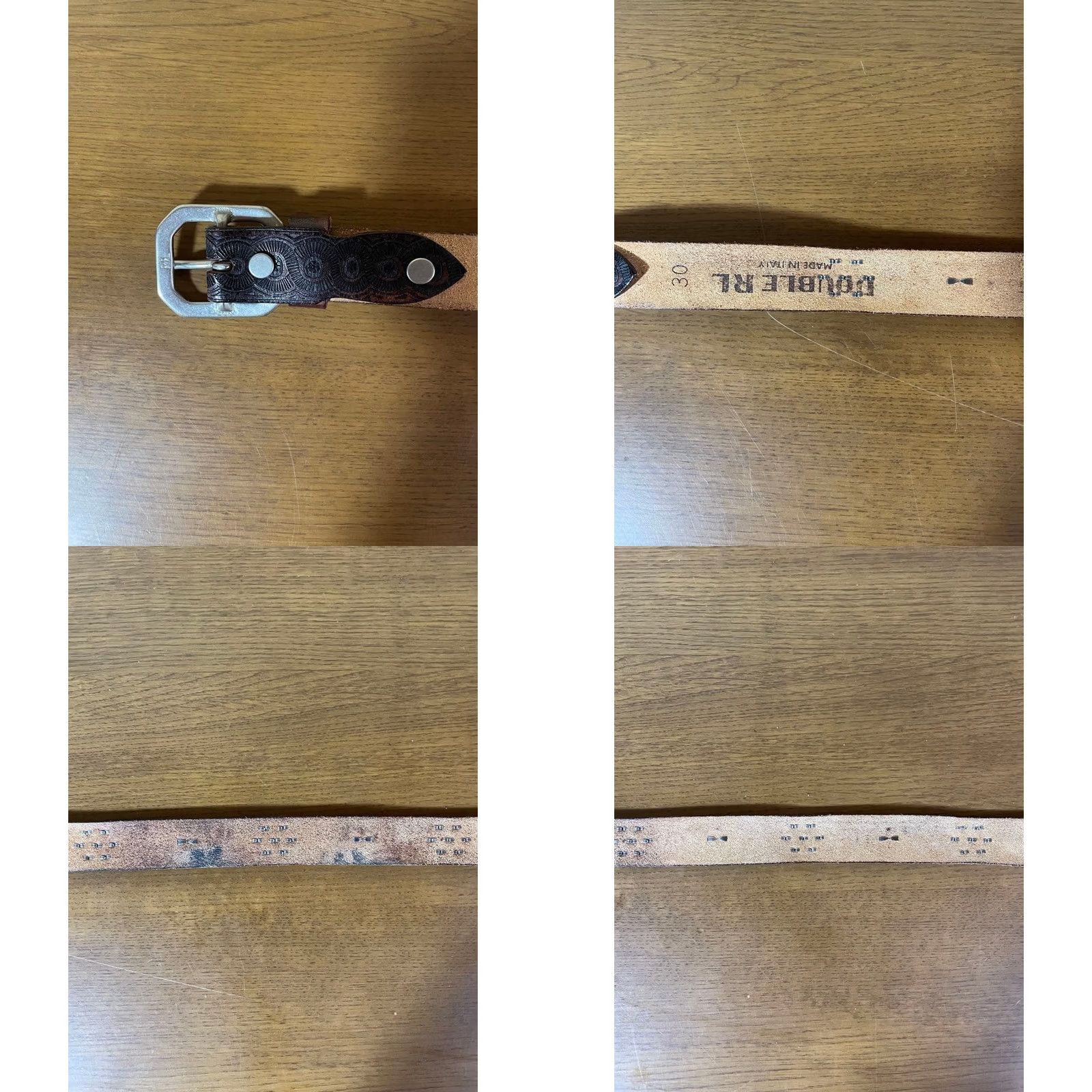 Ralph Lauren RRL RALPH LAUREN STUDDED LEATHER BELT VINTAGE STYLE BLUE GEMS MEN SIZE 30 USED Size 30 - 8 Thumbnail