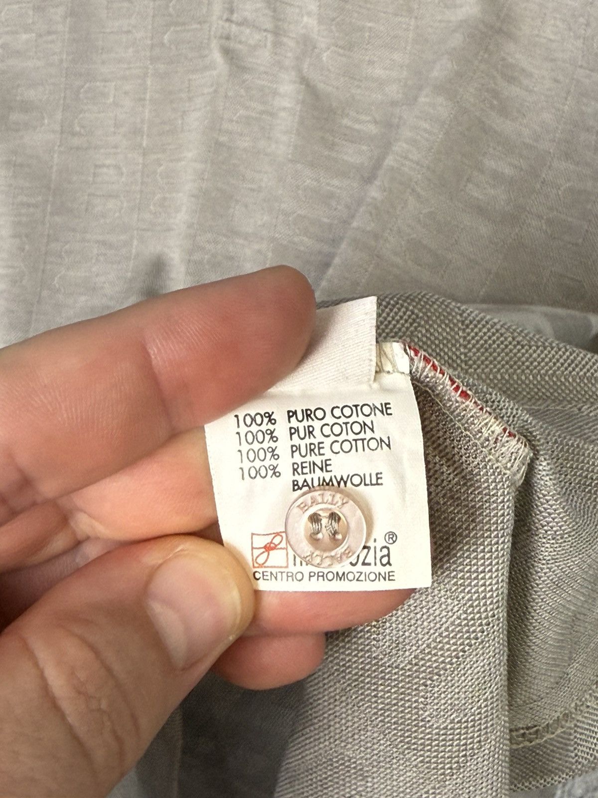 Bally Bally Monogram Long Sleeve Polo Shirt Gray Cotton Italy Size US XL / EU 56 / 4 - 15 Thumbnail