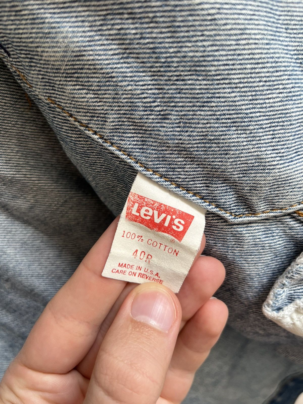 Levi's Vintage Levi's Denim Blue Jean Trucker Jacket Made in USA Size US S / EU 44-46 / 1 - 4 Thumbnail