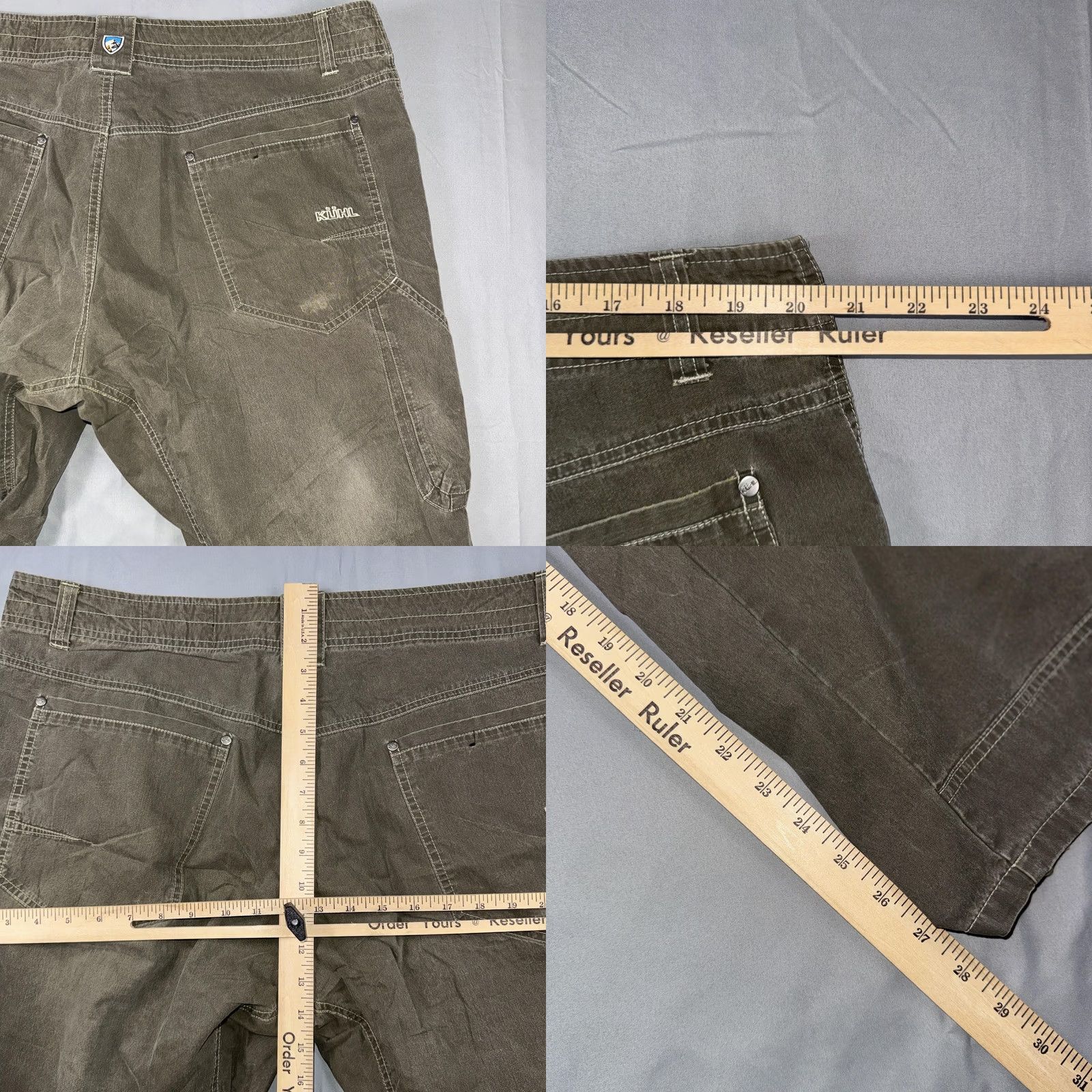 Vintage Kühl Revolvr Pants Mens 40x30 Green Canvas Hiking Outdoor Relaxed Straight Leg 5-Pocket Khaki Oliv e Green Mens Size US 40 / EU 56 - 8 Thumbnail