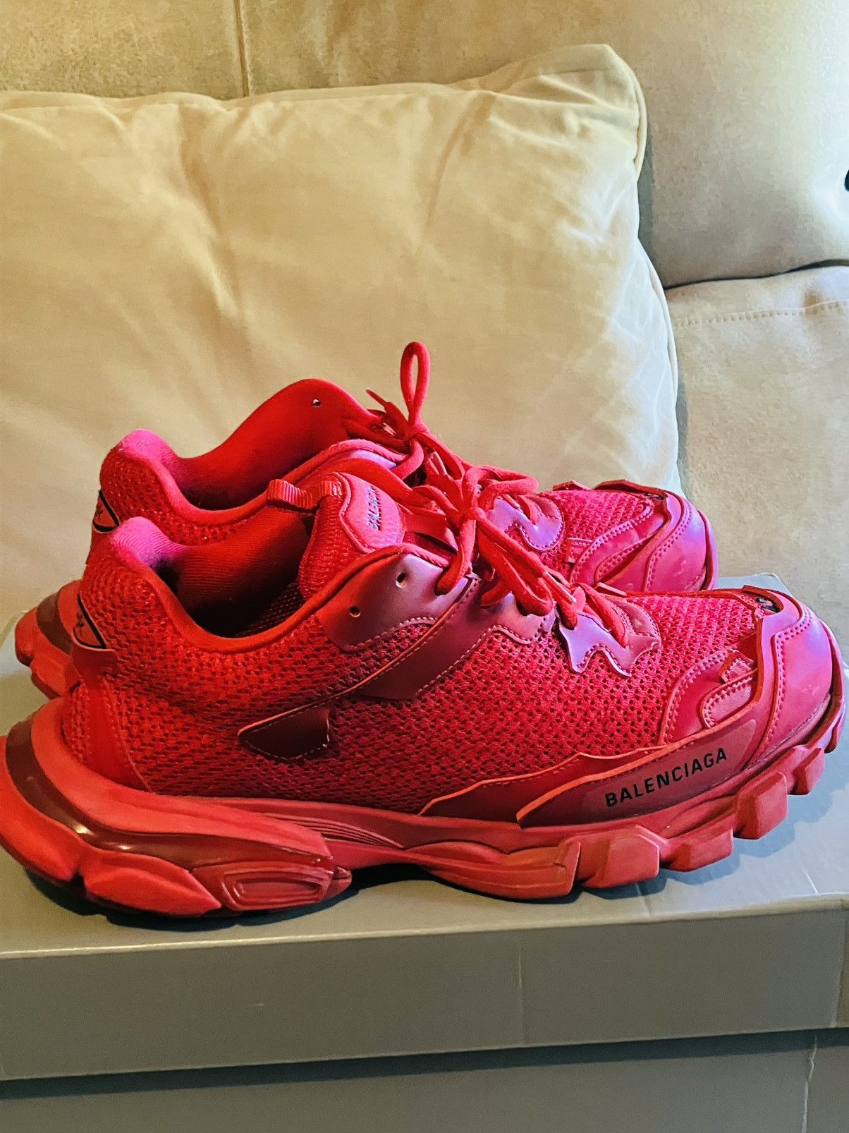 Balenciaga Baenciaga track runner 3 red size 43 US 10 Size US 10 / EU 43 - 5 Thumbnail
