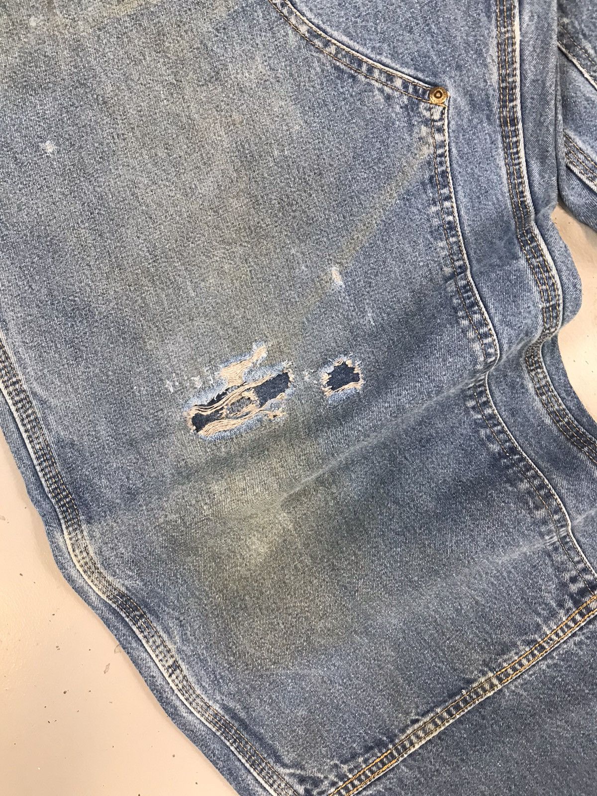 Carhartt × Vintage Vintage Carhartt B273 DST distressed double knee denim Size US 40 / EU 56 - 6 Thumbnail