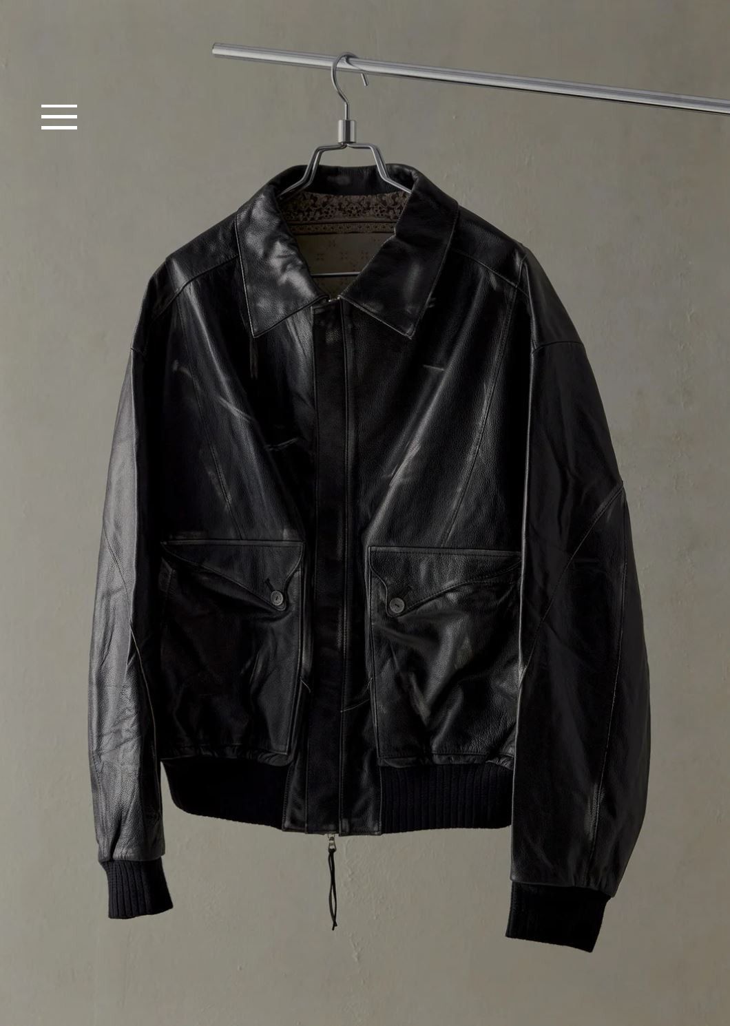 image of Professor E Professor.e Forgotten Materials Battle-Damaged A-2 in Black, Men's (Size Medium)