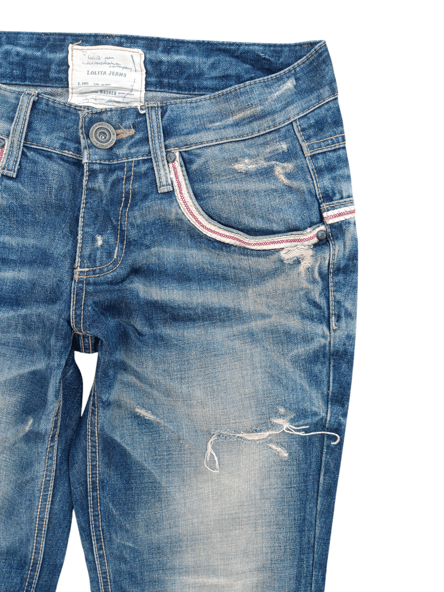 Designer FLARED💥 LOLITA JEANS DISTRESSED WHISKERS DENIM Size US 32 / EU 48 - 4 Thumbnail