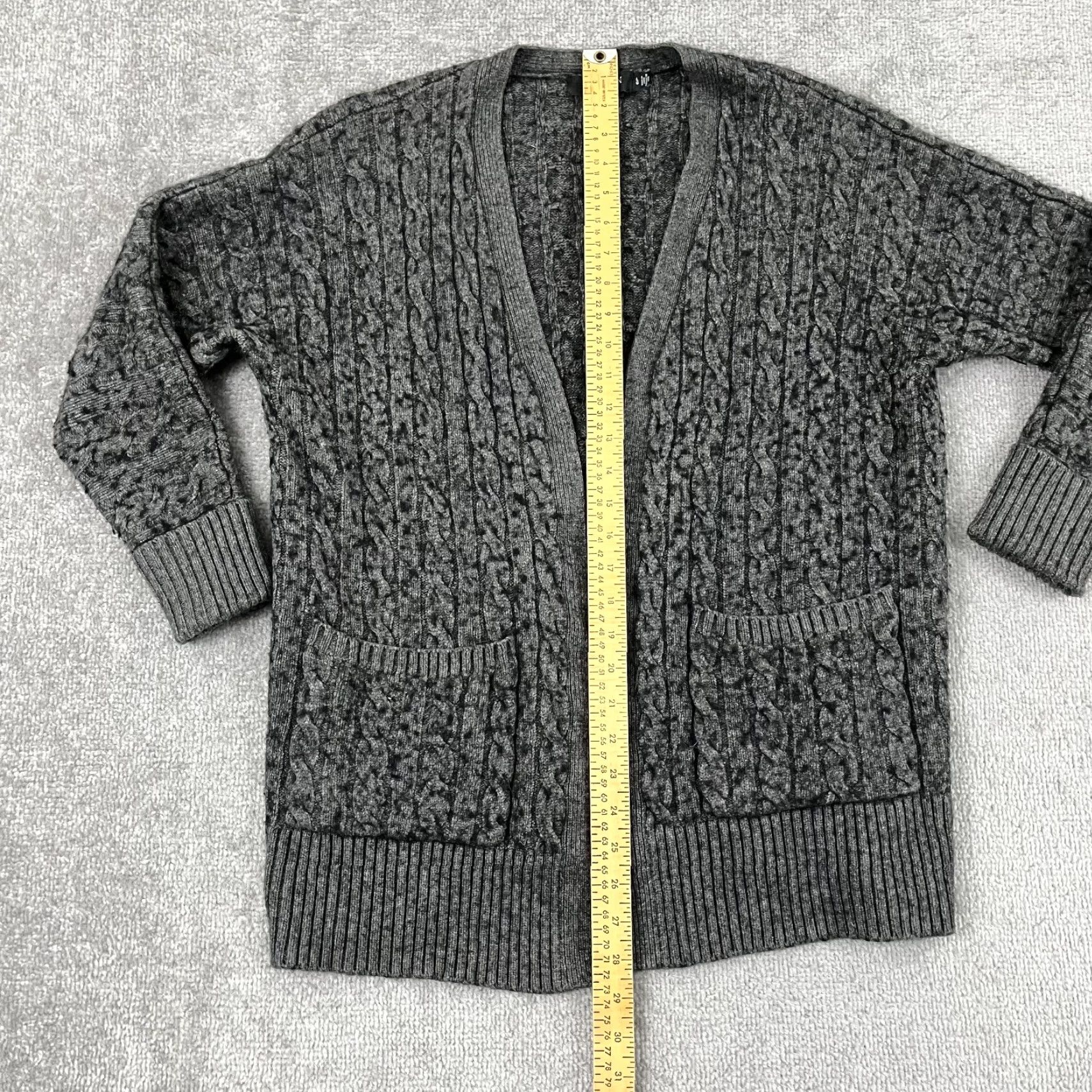 Ralph Lauren VINTAGE Lauren Ralph Lauren Sweater Cardigan Womens Large Gray Wool Blend Open Knit Fall Winter Size L / US 10 / IT 46 - 4 Thumbnail