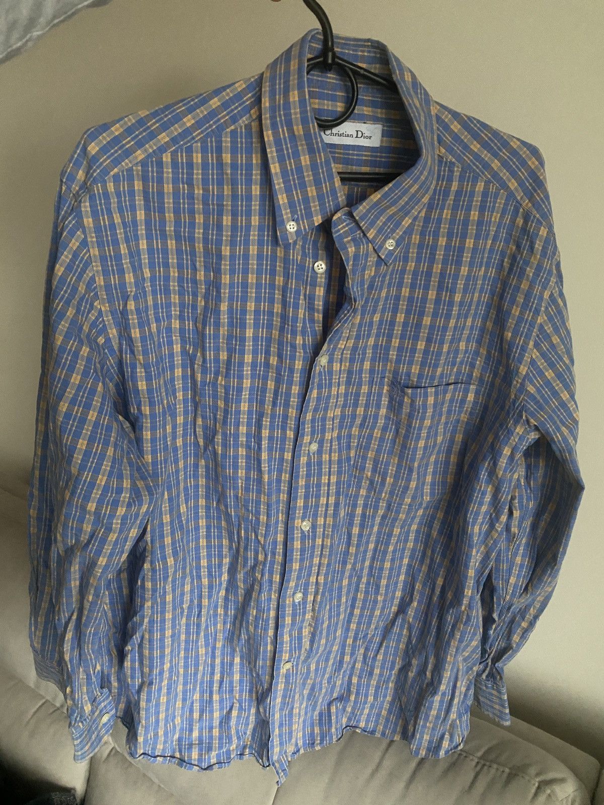 Christian Dior Monsieur Tartan Luxury Dior Small logo shirt button up Size US XL / EU 56 / 4 - 1 Thumbnail