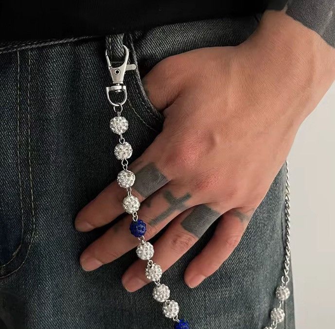 Jewelry Rhinestone Round Ball Pants Chain Size ONE SIZE - 3 Thumbnail