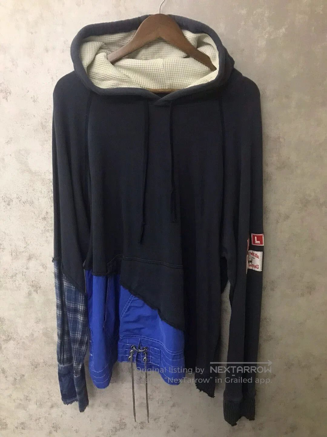 Greg Lauren Multi-Color Patchwork Hoodie with Asymmetric Hem. Size US XL / EU 56 / 4 - 1 Thumbnail