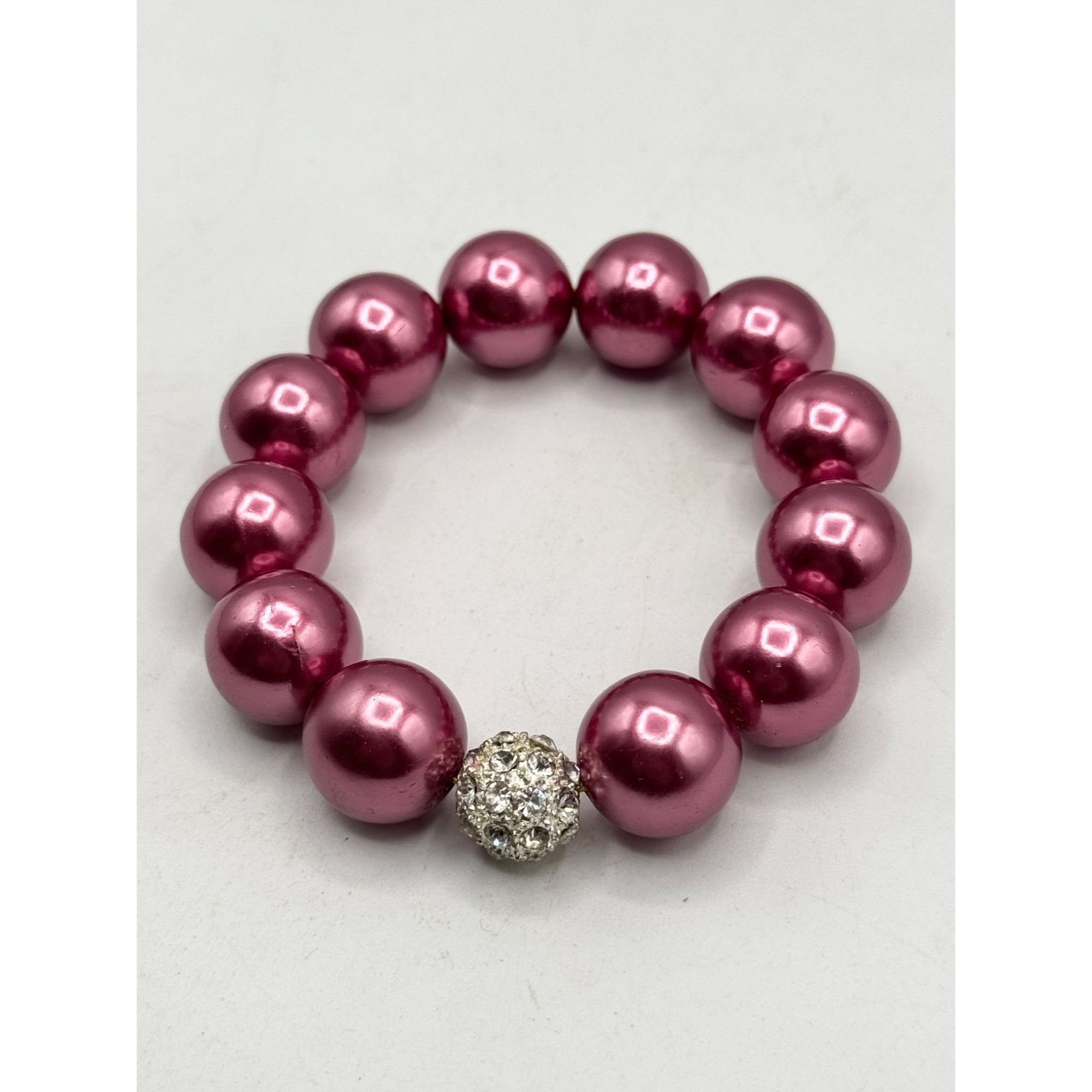 Other Pink beaded rhinestone stretch bracelet Size ONE SIZE - 1 Thumbnail