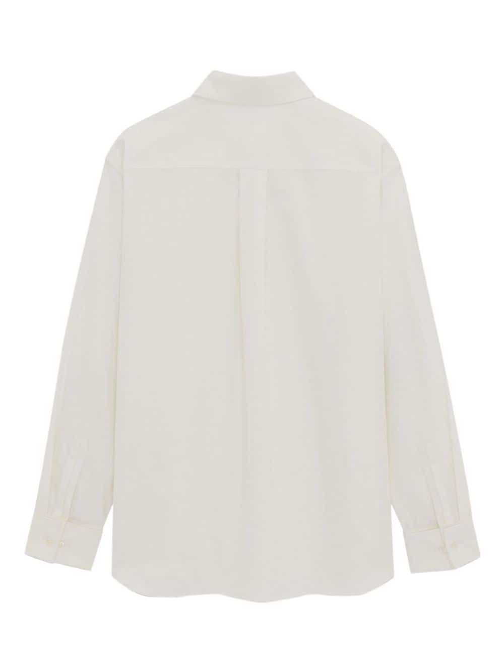 Saint Laurent Paris o1s1wg110325 769064 Boyfriend Shirt in Cotton Poplin White Size M / US 6-8 / IT 42-44 - 2 Thumbnail