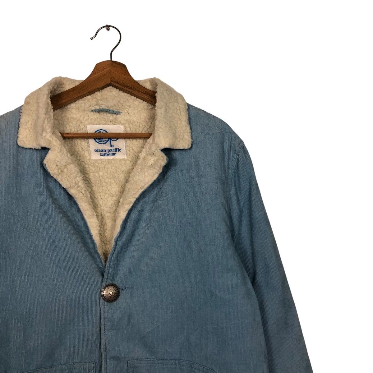 Japanese Brand × Ocean Pacific × Vintage 📌Vintage Indigo Denim Jacket Ocean Pacific Fur Lining Size US L / EU 52-54 / 3 - 7 Thumbnail