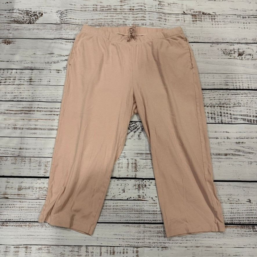 Eileen Fisher Eileen Fisher Womens Size Large Pink Cropepd Wide Leg Pants Size 34" / US 12 / IT 48 - 2 Thumbnail