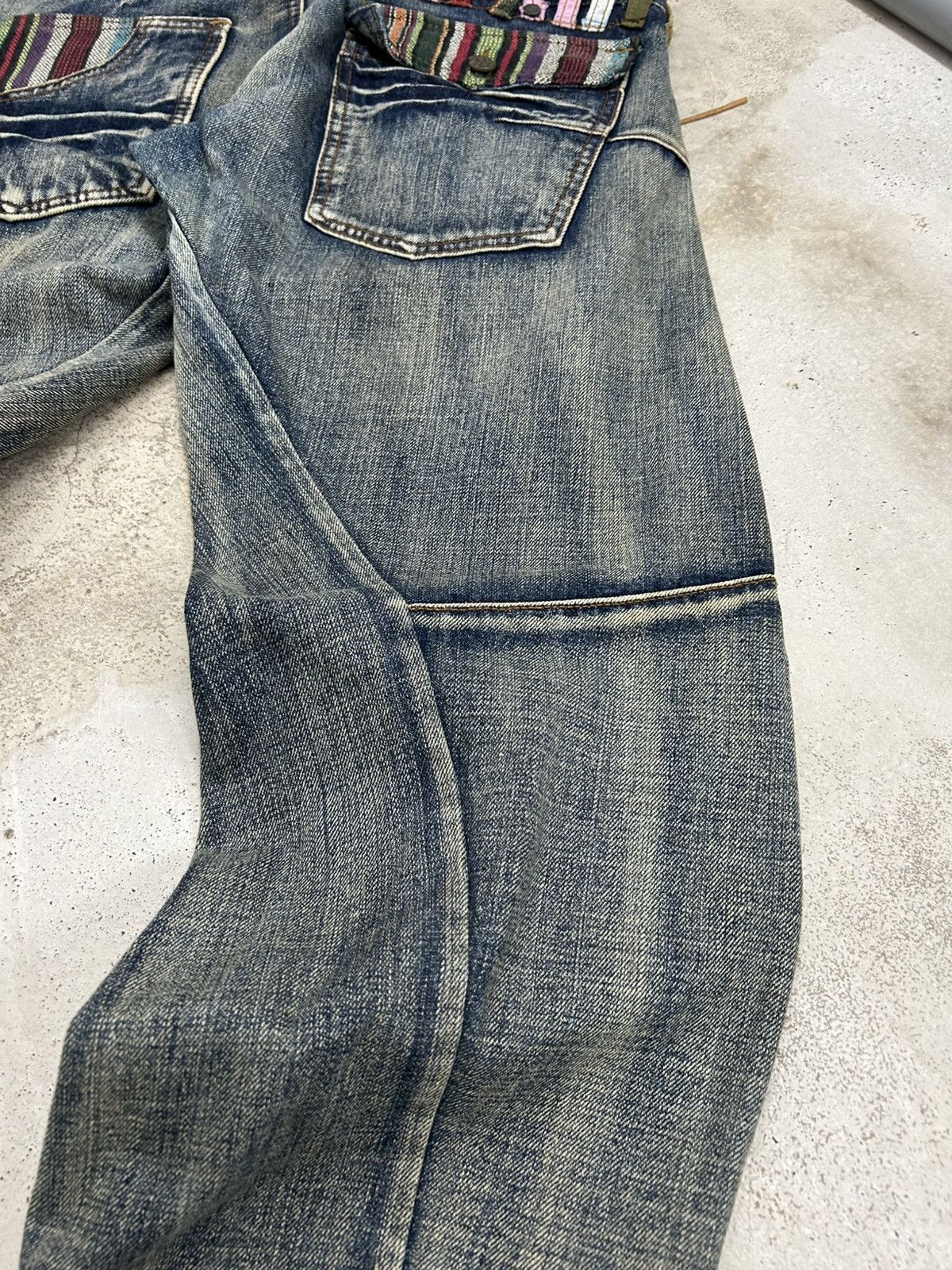 GOSTAR DE FUGA Vintage Joneaa Denim Double Waist Engineer Mud Washed Size US 31 - 17 Thumbnail