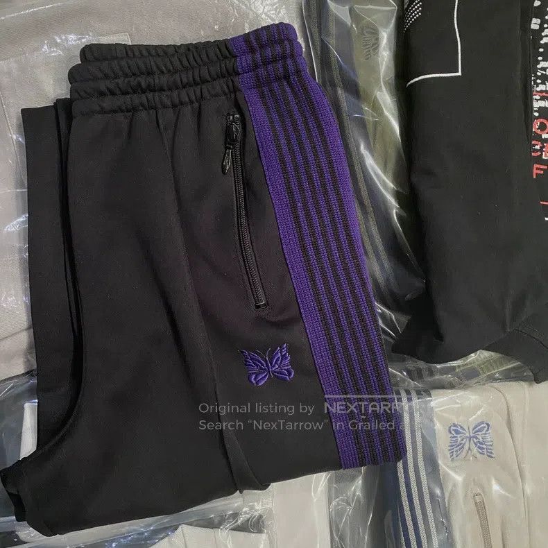 Needles Needles size M Black Purple Butterfly Pants Casual Pants Size US 32 / EU 48 - 1 Thumbnail
