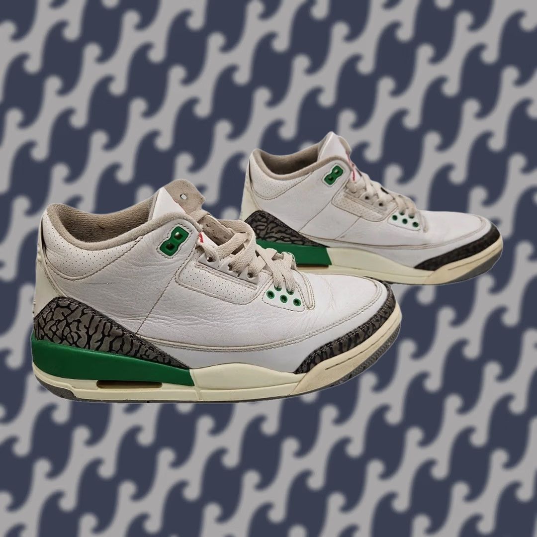 Jordan Brand Nike Air Jordan 3 Retro Lucky Green White Cement Women's Size 9 CK9246-136 Size US 9 / IT 39 - 1 Thumbnail
