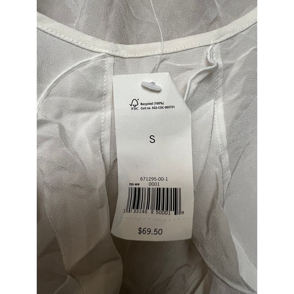 Banana Republic NWT Banana Republic Women's Ivory Ruffle Blouse Size Small Size S / US 4 / IT 40 - 3 Thumbnail
