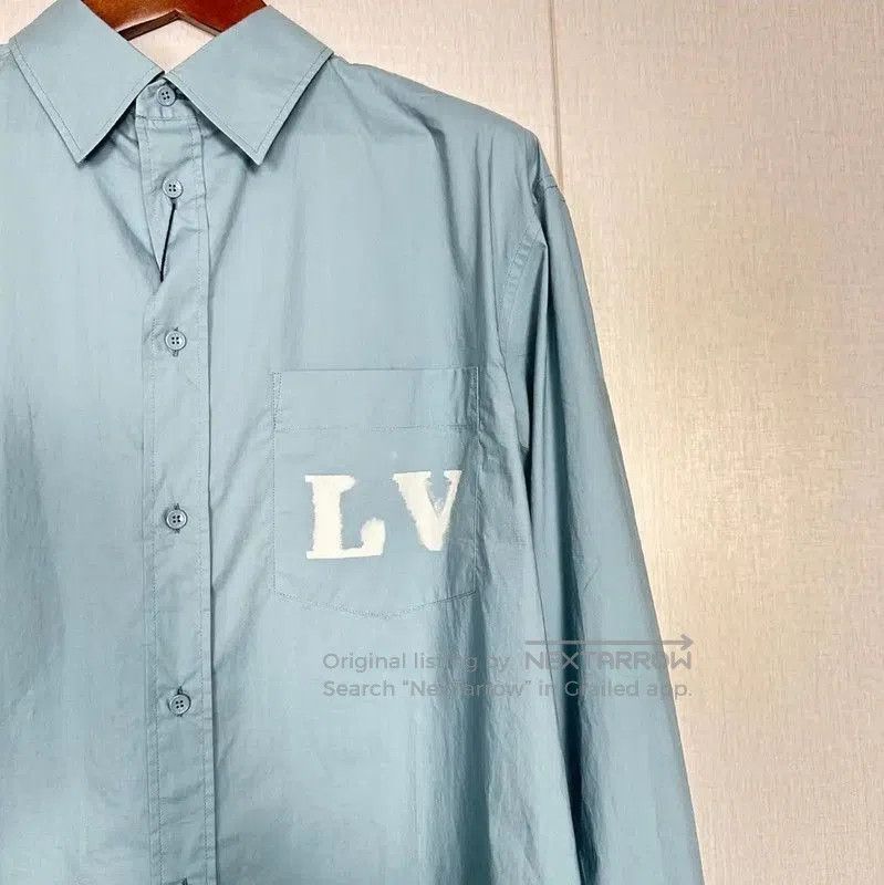 Louis Vuitton Louis Vuitton Blue Cotton Men's Shirt . Size US L / EU 52-54 / 3 - 3 Thumbnail