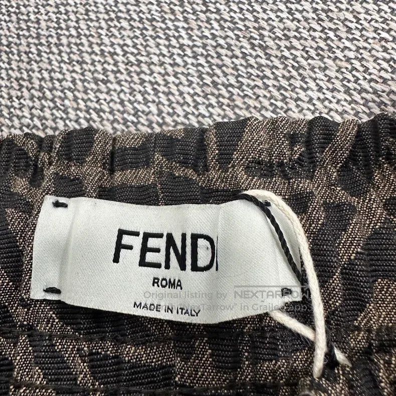 Fendi Fendi Elastic drawstring full print logo shorts Size US 36 / EU 52 - 3 Thumbnail