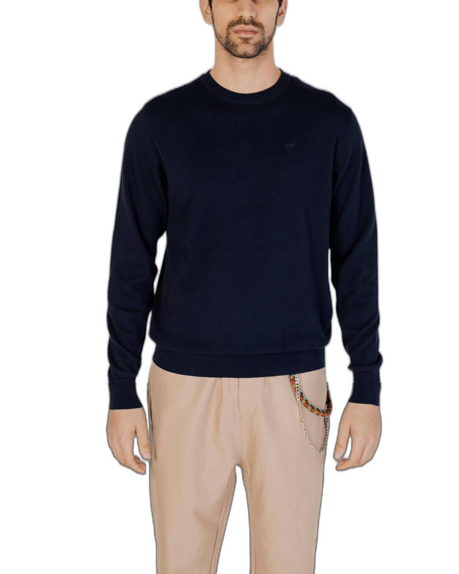 image of Gas Long Sleeve Cotton Knitwear in Blue, Men's (Size Medium)