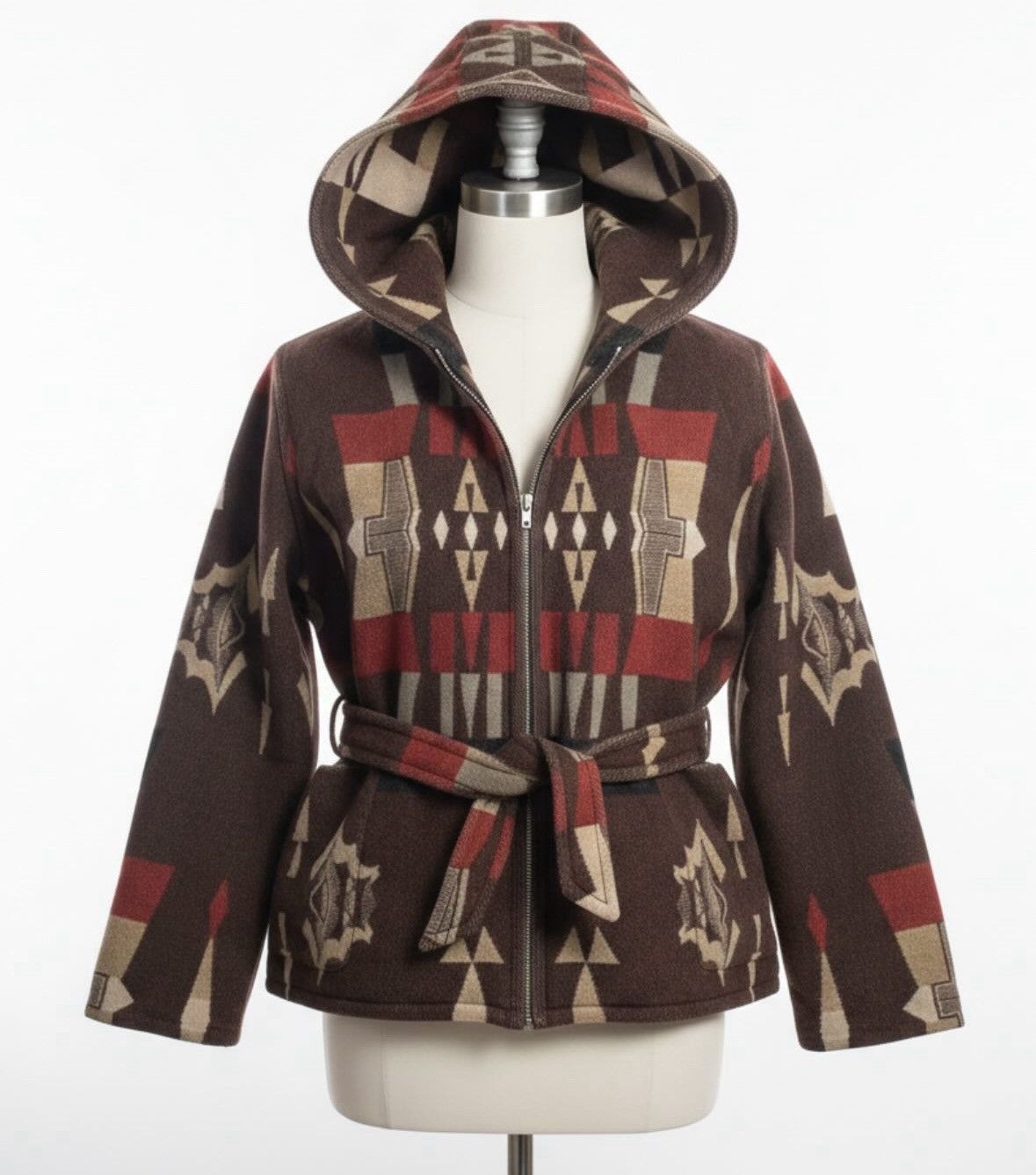 Ralph Lauren Vintage Ralph Lauren Aztec Wool Hooded Jacket Size US L / EU 52-54 / 3 - 1 Thumbnail