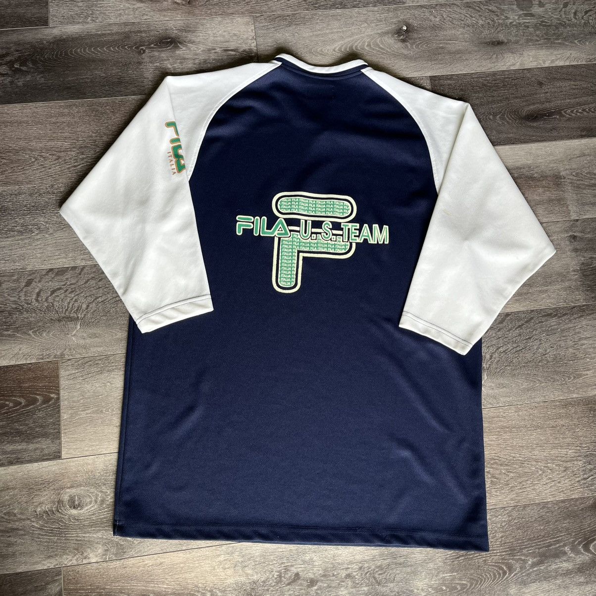 Fila Vintage 1990s FILA US Team Longsleeve Jersey Shirt Hockey Size US XL / EU 56 / 4 - 2 Thumbnail