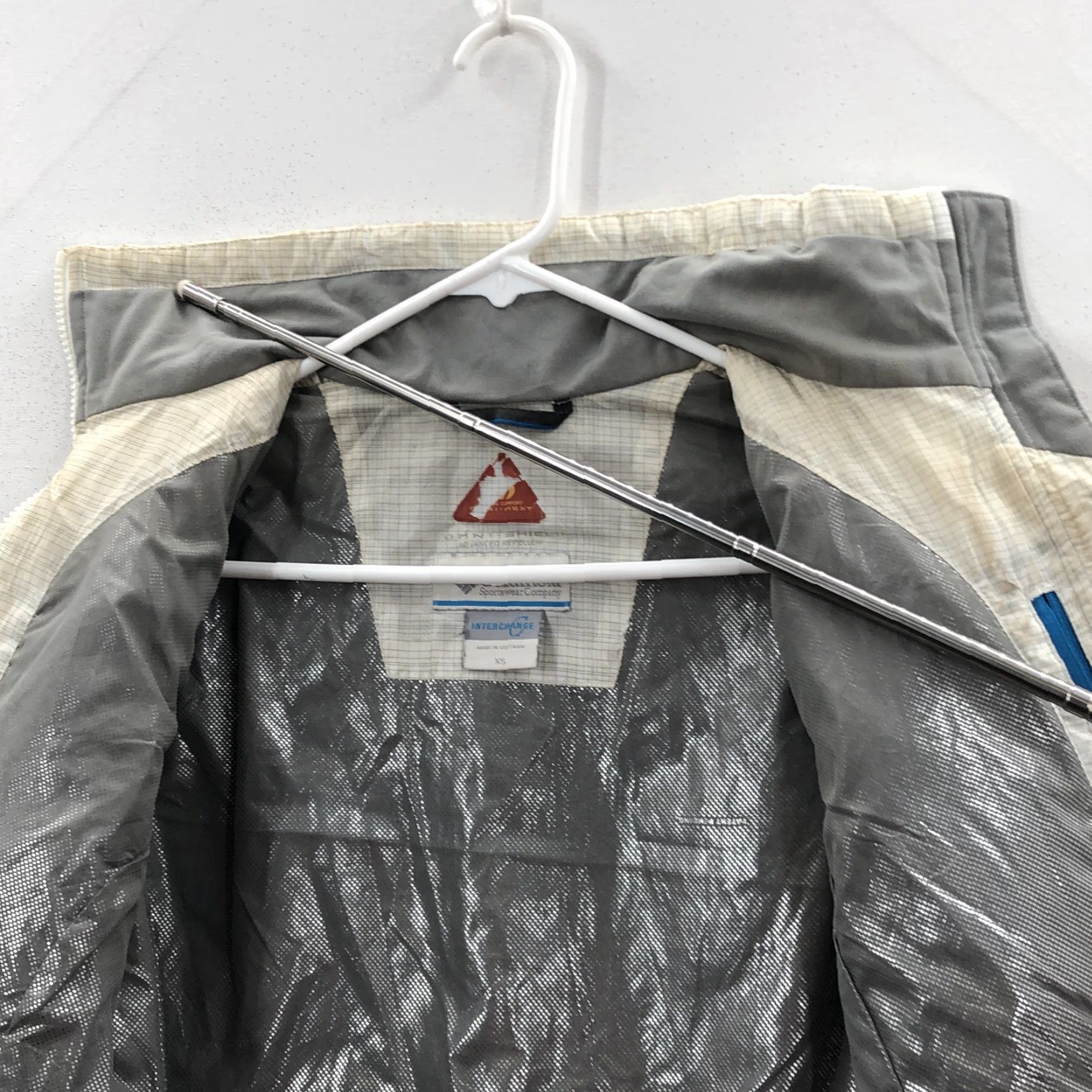 Vintage Columbia Womens Jacket White Check Interchange Long Sleeve Full Zip Puffer Sz XS Size XS / US 0-2 / IT 36-38 - 5 Thumbnail
