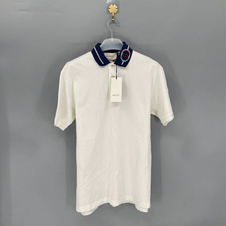 Gucci Gucci Interlocking Logo collar logo short-sleeved polo shir Size US L / EU 52-54 / 3 - 1 Thumbnail