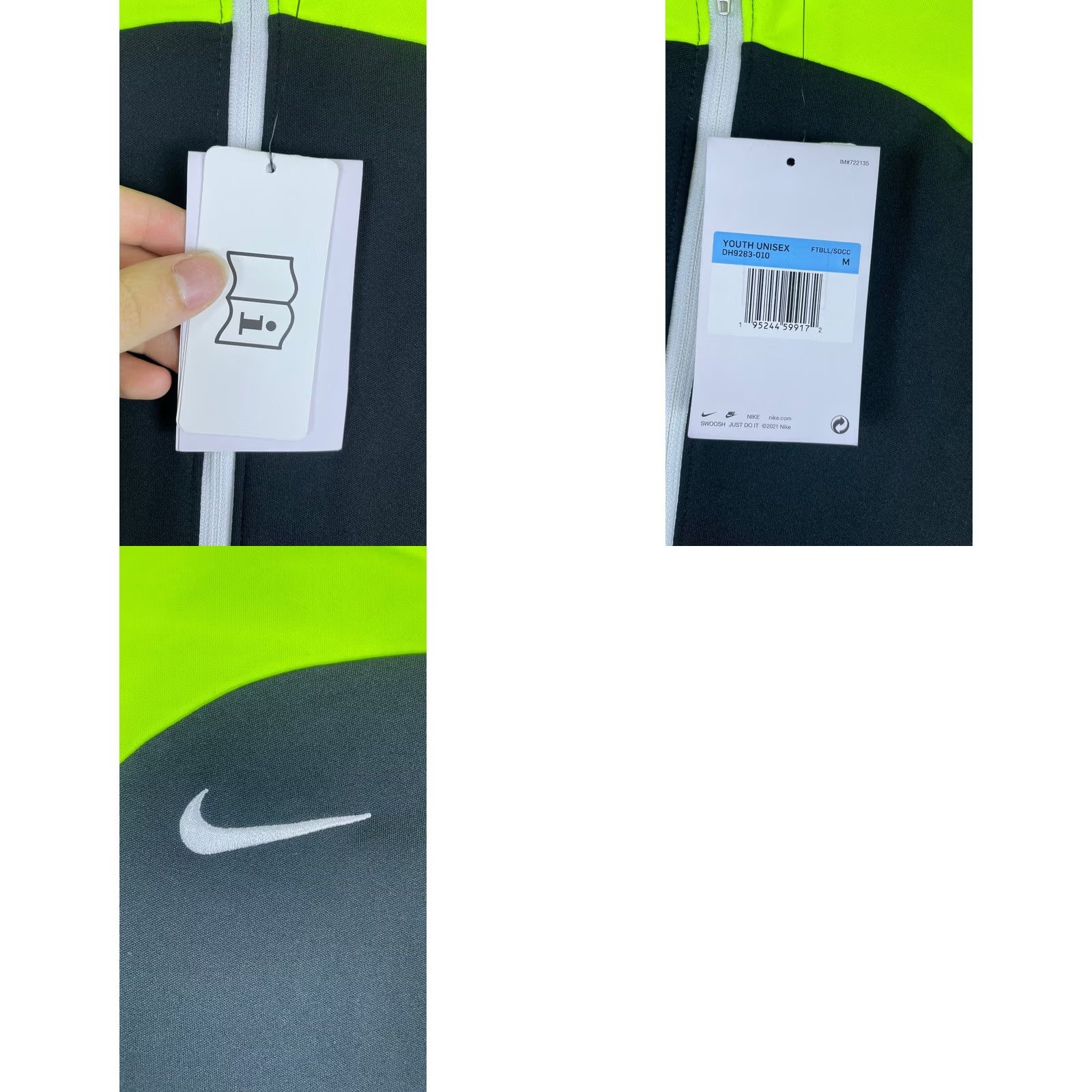 Nike Nike Dri-FIT Track Jacket Womens Medium Black Neon Yellow Full Zip Athletic Size M / US 6-8 / IT 42-44 - 8 Thumbnail