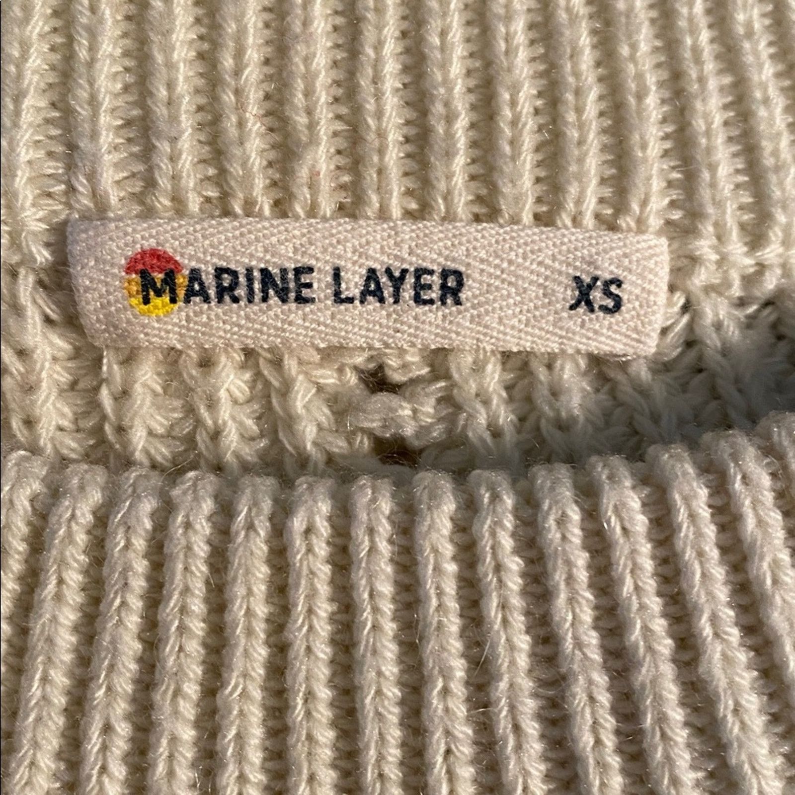 Marine Layer Marine Layer Olivia Sweater Womens XS Cream‎ Crew Neck EUC Size XS / US 0-2 / IT 36-38 - 4 Thumbnail