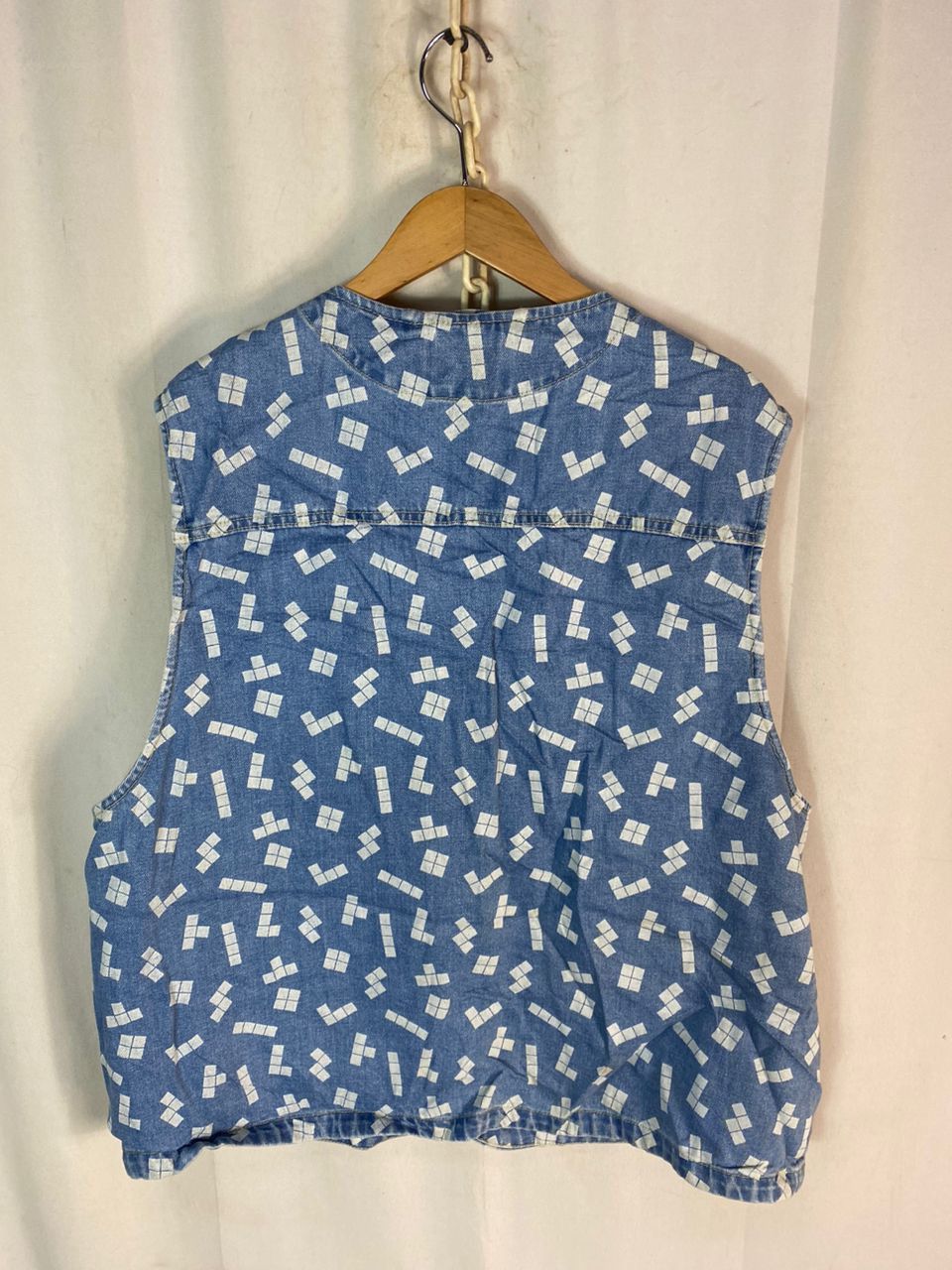 H&M H&M x Tetris puzzle game fullprint denim vest Size US L / EU 52-54 / 3 - 12 Thumbnail