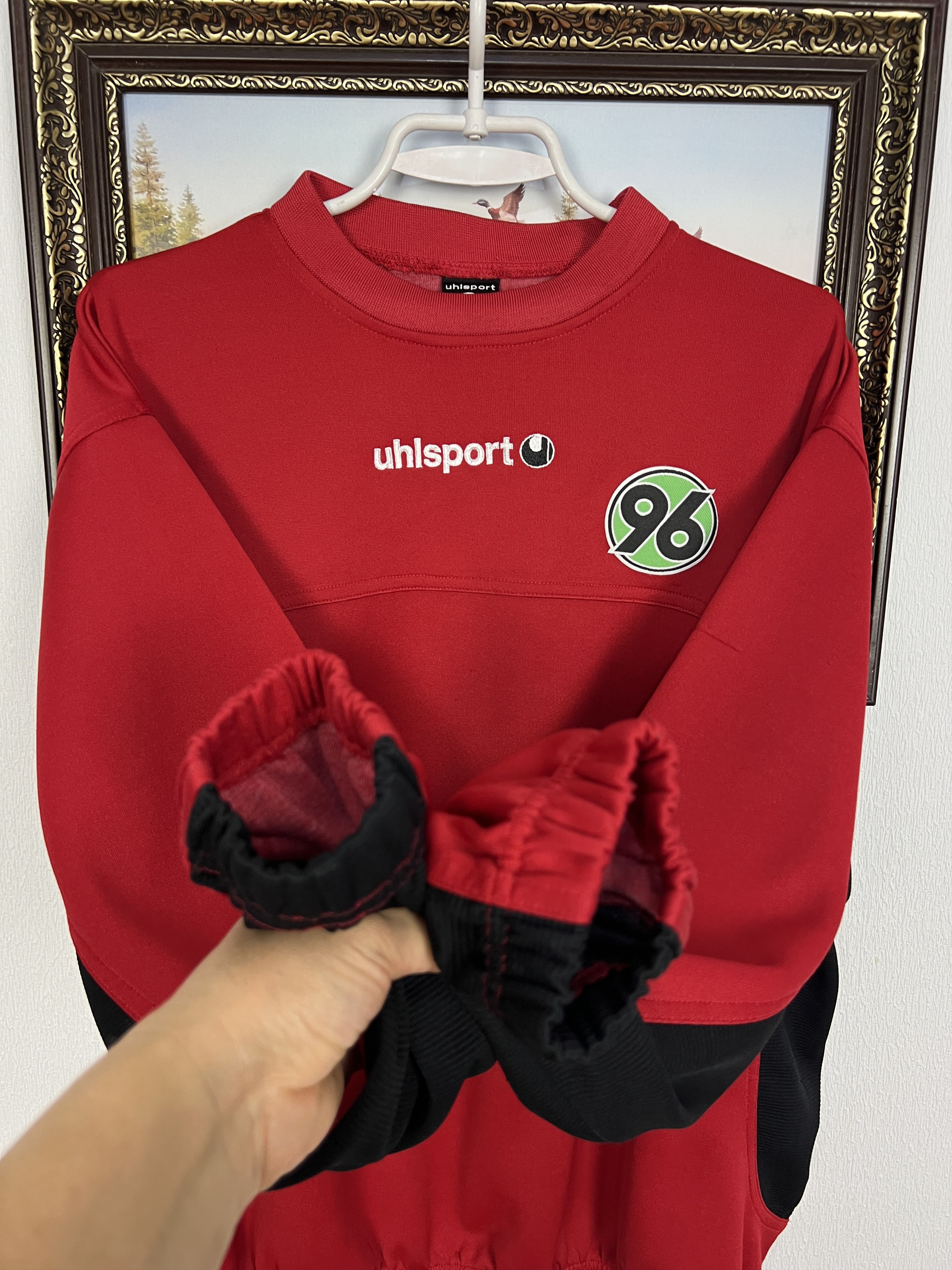 Vintage UHLSport Hannover 96 Football Sweatshirt Soccer Train Jacket Size US L / EU 52-54 / 3 - 5 Thumbnail