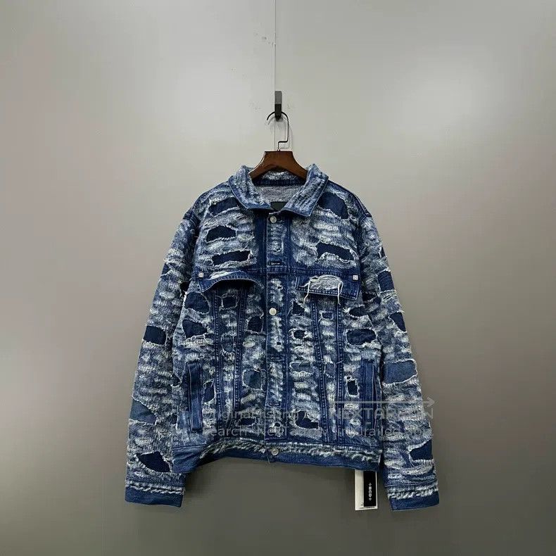Givenchy Distressed Denim Jacket Size M