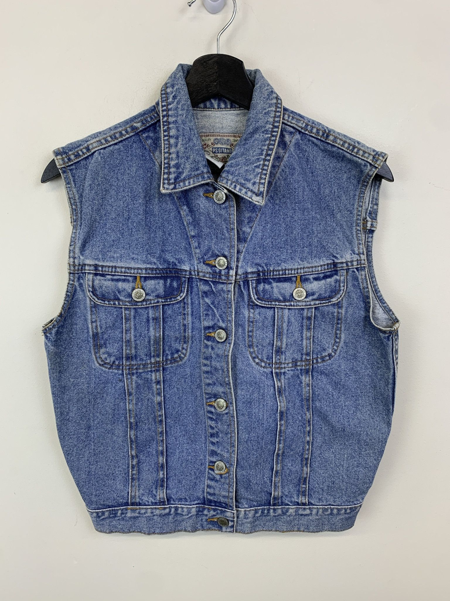Levi's Vintage Denim Vest 1990s Gitanoe Denim jaclet Vest Size S Size US S / EU 44-46 / 1 - 1 Thumbnail