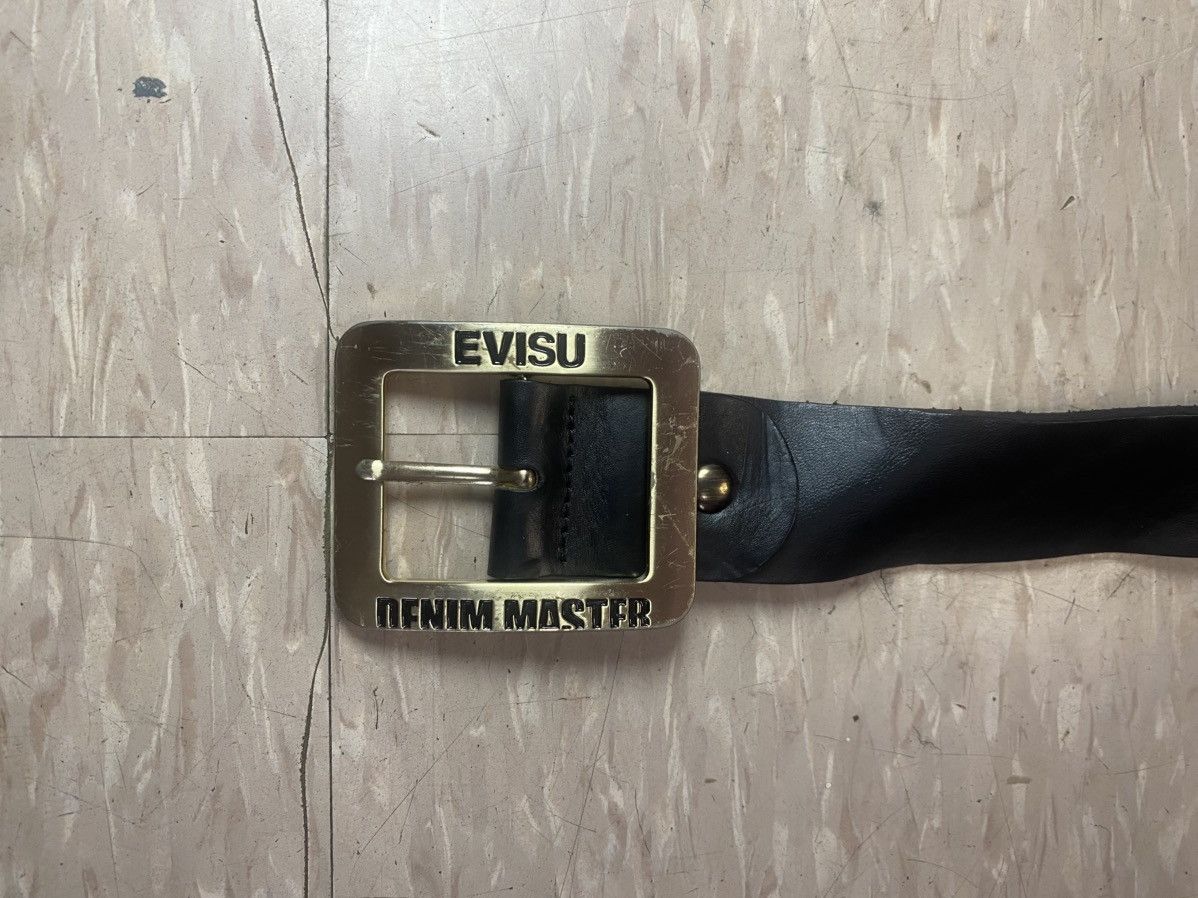 Designer × Evisu × Japanese Brand Evisu genes studded leather belt Size 34 - 5 Thumbnail