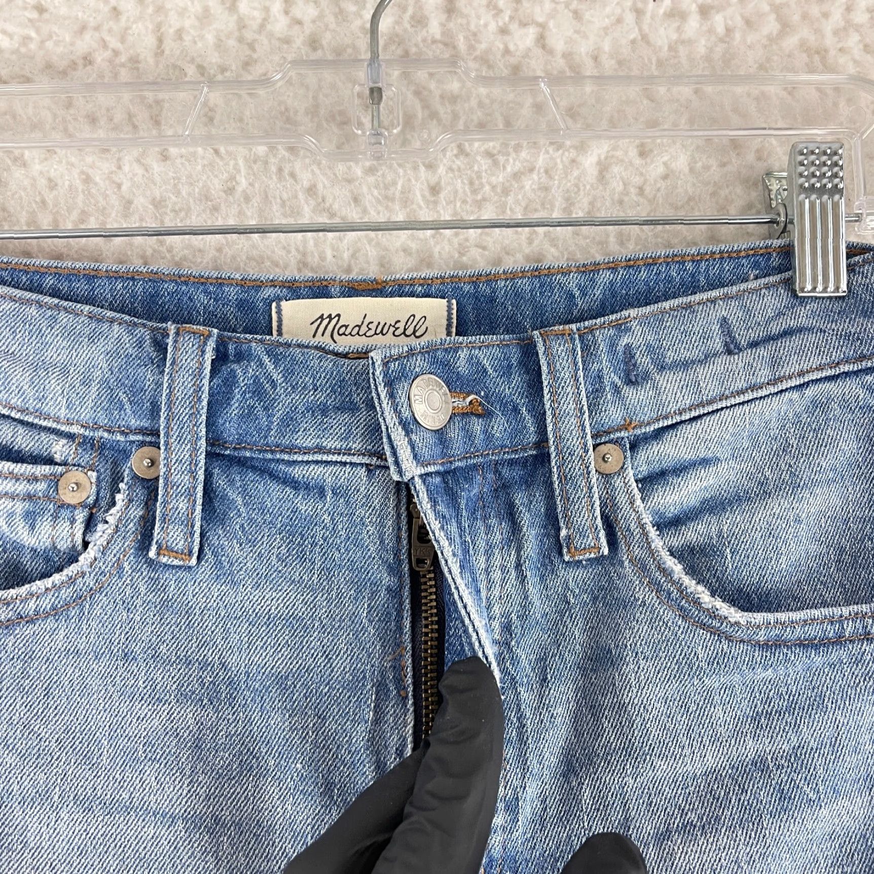 Madewell Madewell Classic Straight Leg Jean Women Size 24 Corrie Wash Stem-Hem Edition Jeans Size 42" / US 20 - 5 Thumbnail