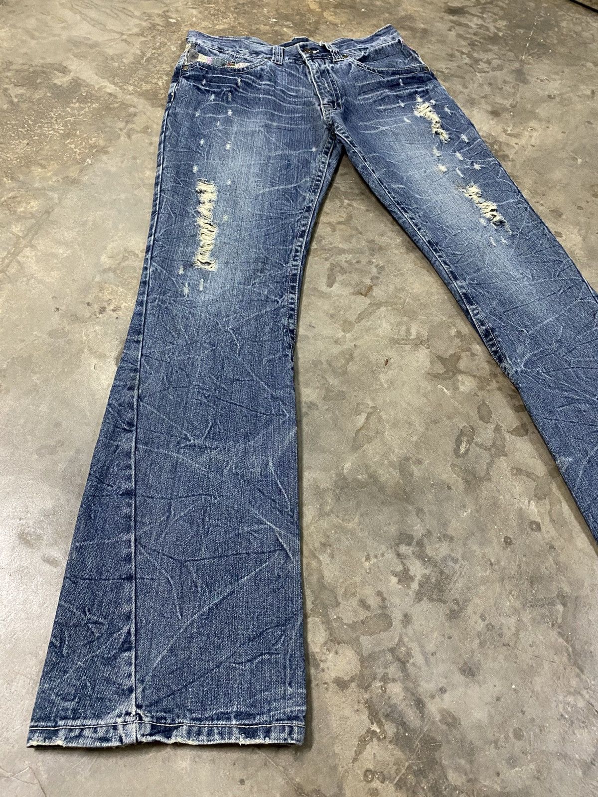 Hysteric Glamour × If Only Was True × Tornado Mart Flare Jeans Jungle Storm Claws Distressed act191 Size US 30 / EU 46 - 7 Thumbnail