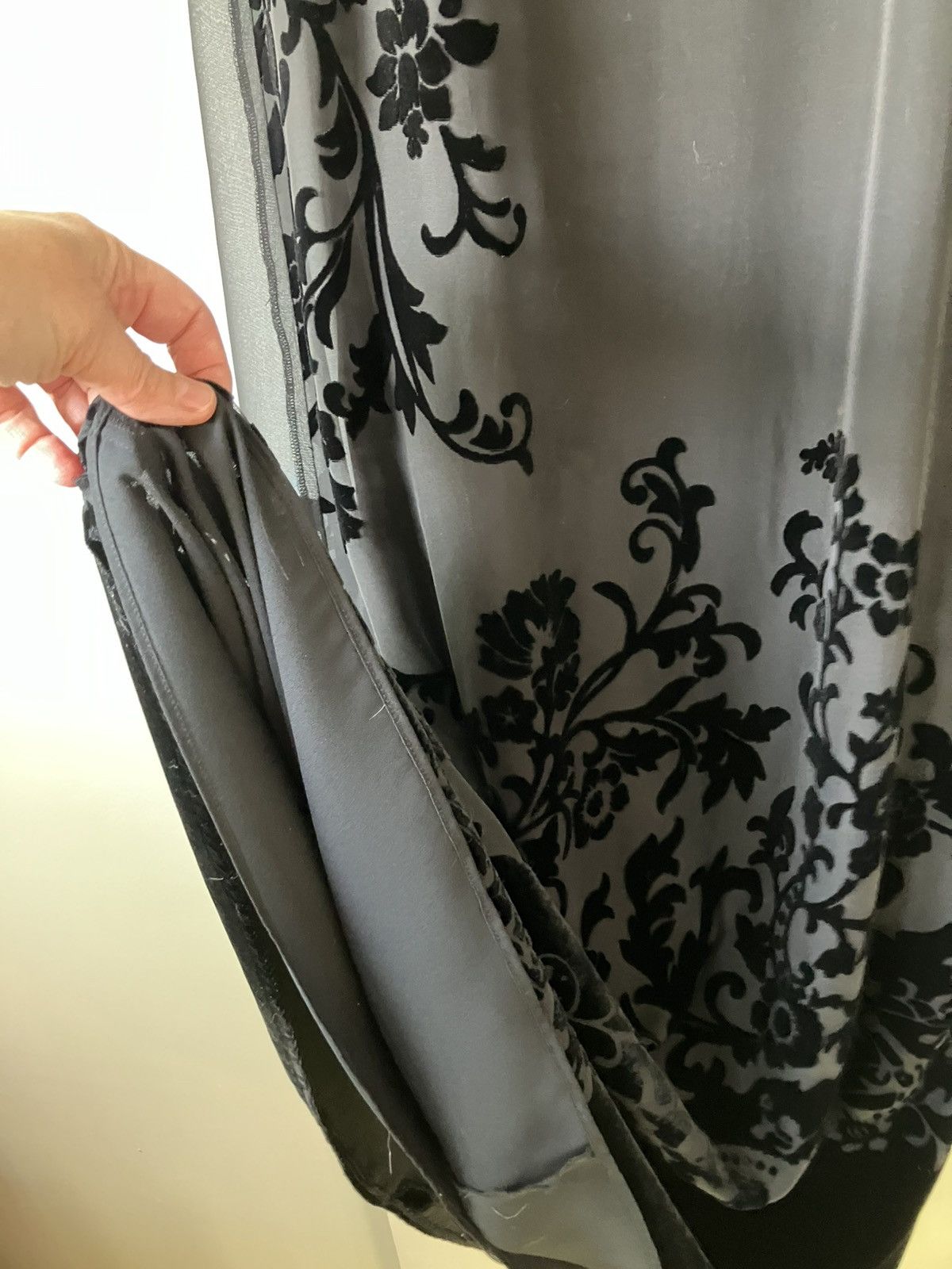 Ralph Lauren Lauren Ralph Lauren Black Burnout Velvet Long Evening Dress Size XL / US 12-14 / IT 48-50 - 4 Thumbnail