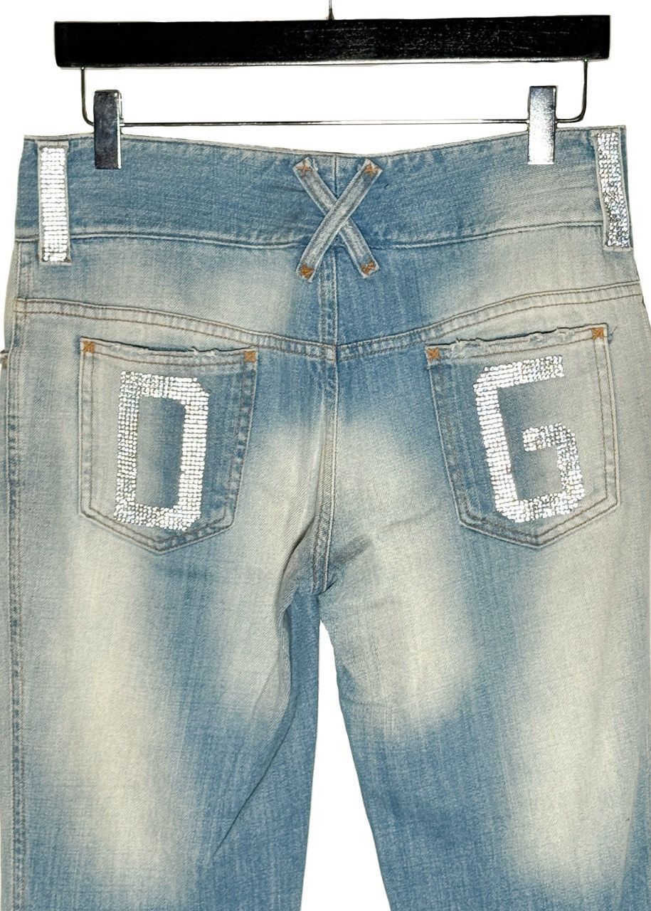 Dolce & Gabbana Dolce & Gabbana Vintage SS03 Rhinestone DG Blue Jeans Size 28" / US 6 / IT 42 - 8 Thumbnail