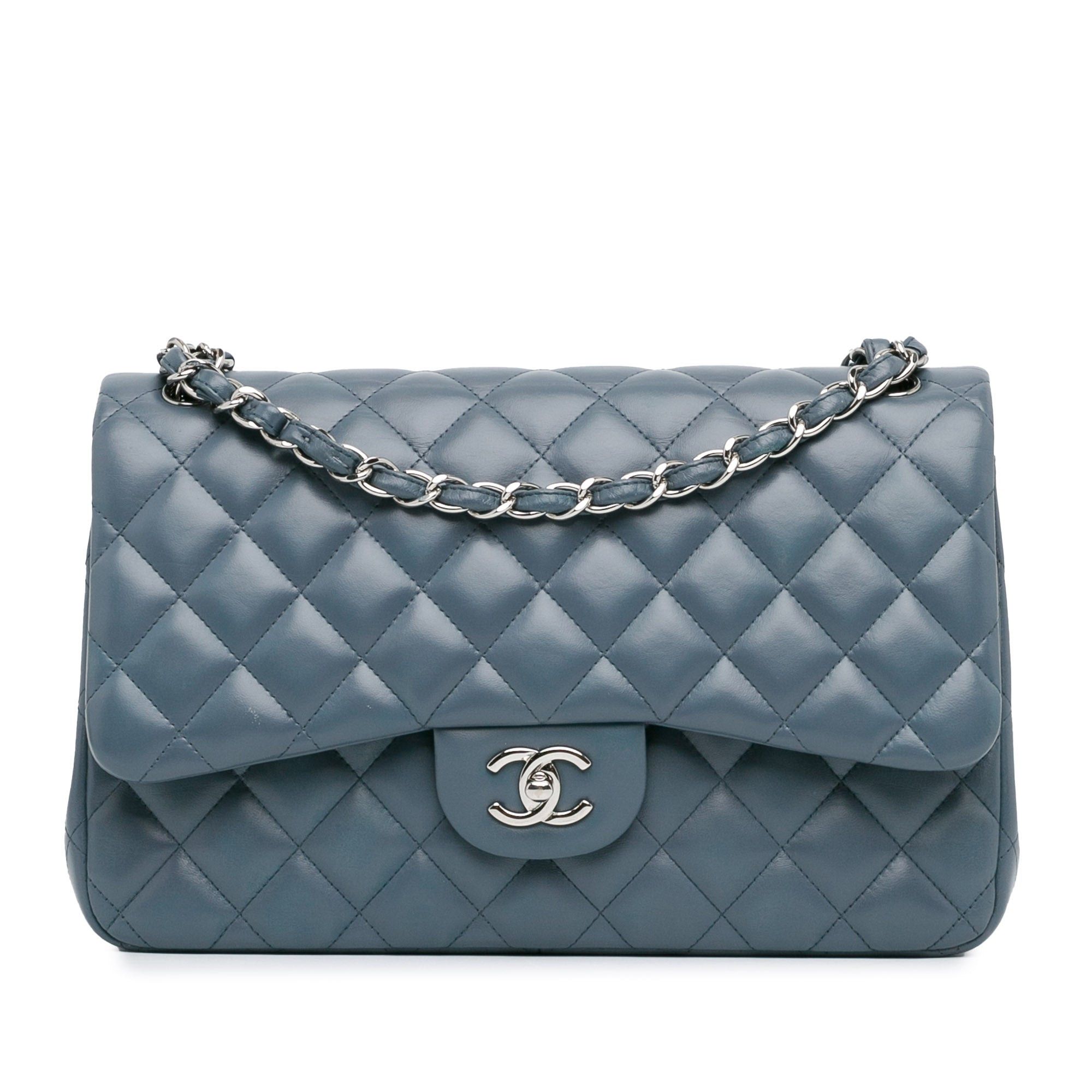 Chanel Chanel Jumbo Classic Lambskin Double Flap Blue Size ONE SIZE - 1 Thumbnail