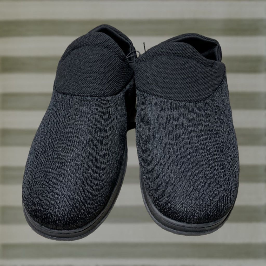 Vintage WFL Memory Foam Men Moccasin Slippers Indoor Outdoor Breathable Lightweight Slip-On Shoes Black 10 Mens Size ONE SIZE - 1 Thumbnail
